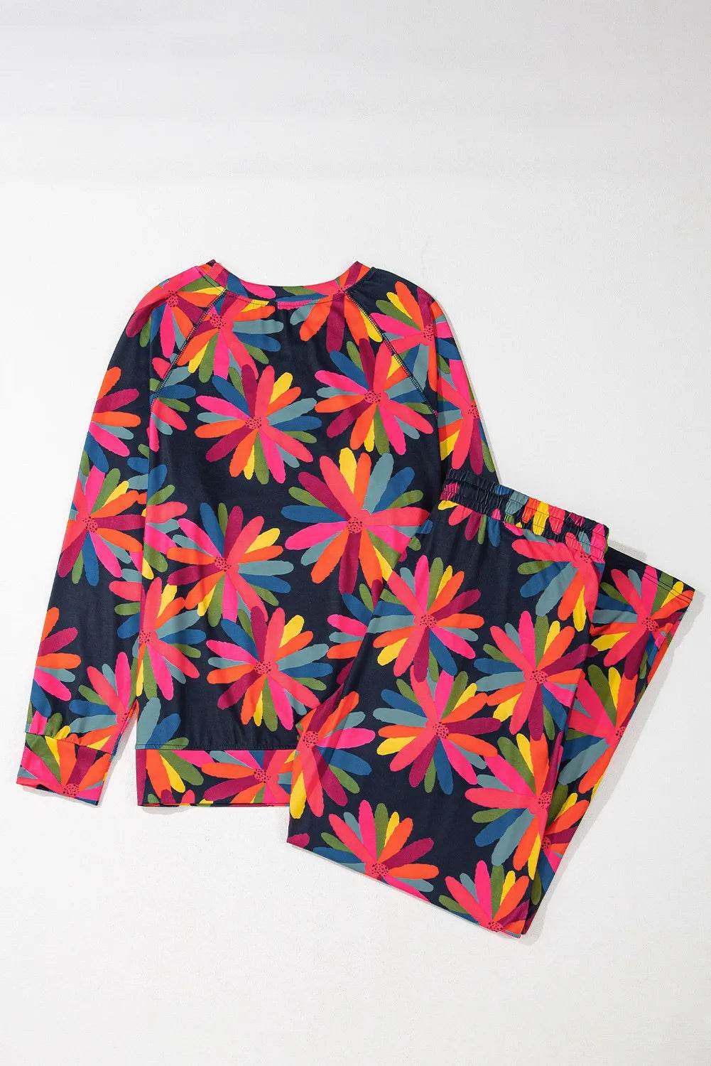 Plus Size Printed Round Neck Top and Drawstring Pants Set - IntuitiveEncBoutique