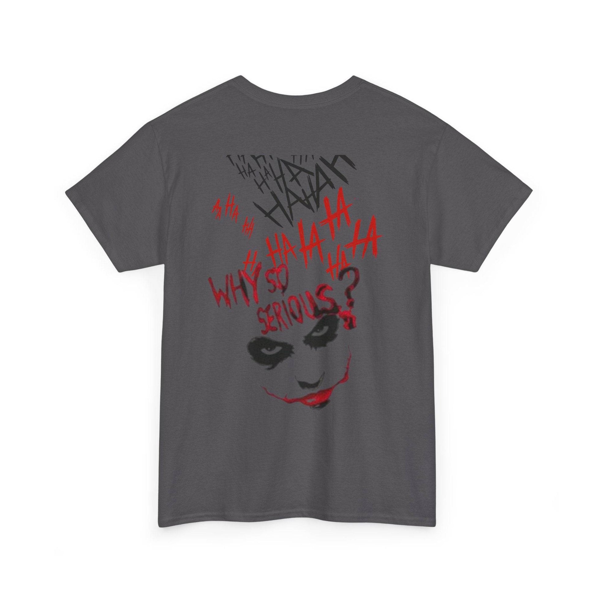 Unisex Heavy Cotton Tee - Joker Inspired Graphic Tee, Casual Wear, Perfect for Halloween, Movie Fans, Gift Idea, Streetwear - IntuitiveEncBoutique