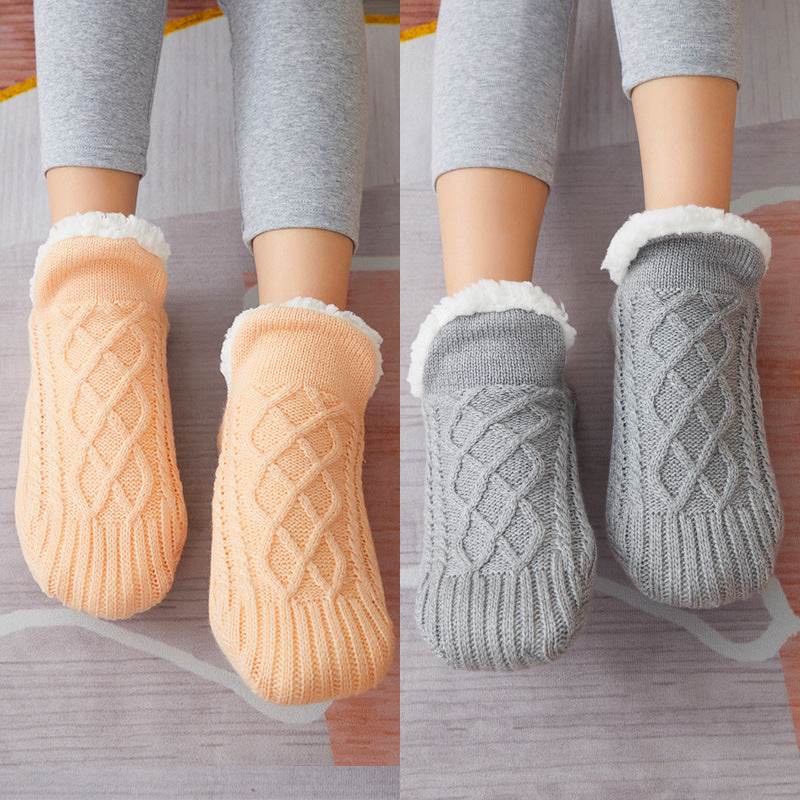 Floor Sock Velvet Thickened Winter Female Adult Bottom Glue Dispensing Adult Warmth Preservation Indoor Socks Men's Sock Overshoes - IntuitiveEncBoutique