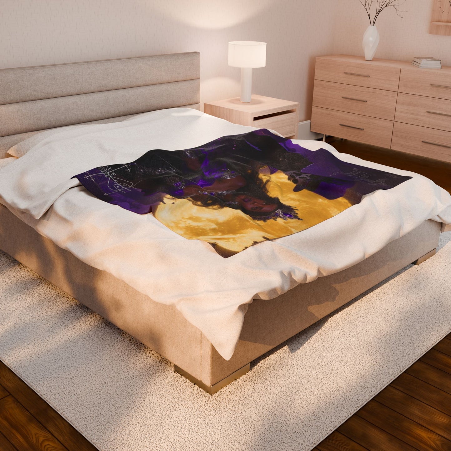 Enigmatic Ghede Moonlight Velveteen Plush Blanket | Cozy Throw for Halloween, Gothic Decor, Spooky Season, Home Sweet Home
