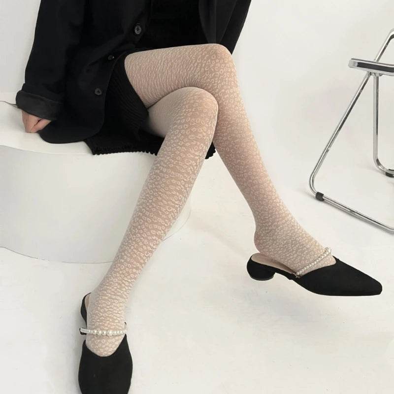 Leopard Print Pantyhose Tights Woman Sexy Jacquard Bottoming Stockings - IntuitiveEncBoutique