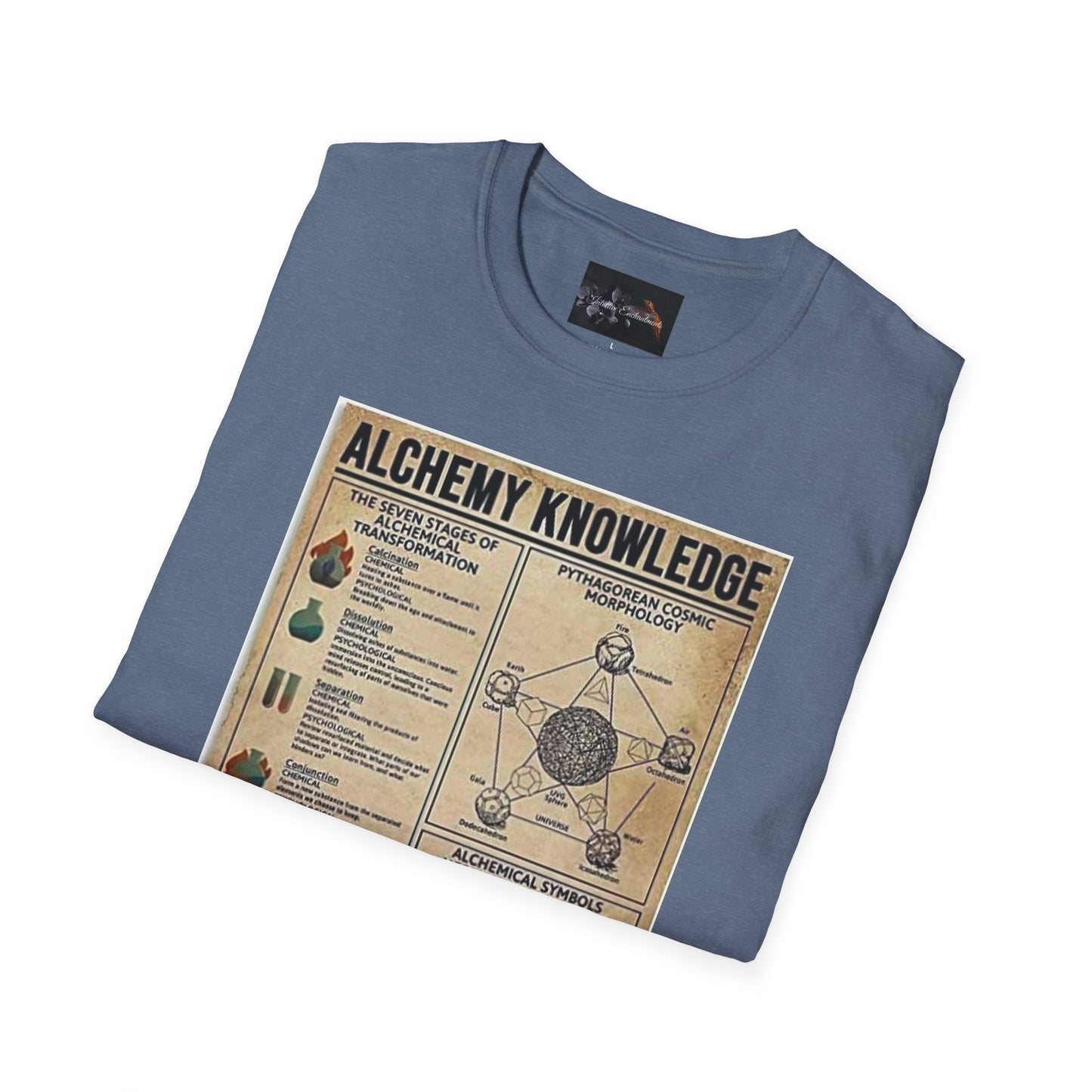 Alchemy Knowledge Unisex T-Shirt, Vintage-style Graphic Tee, Gift for Historians, Science Lovers, Unique Learning Shirt, Educational Apparel