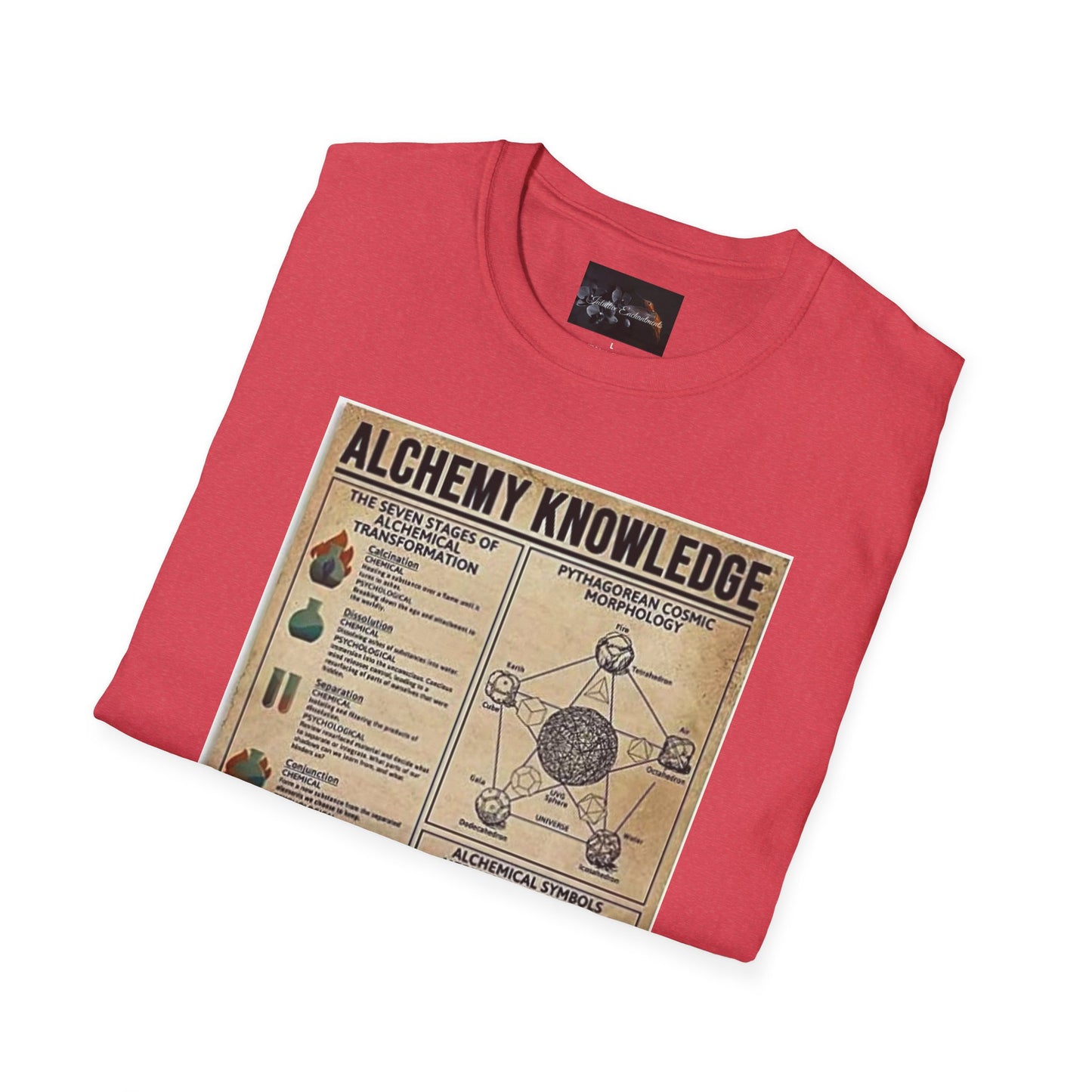 Alchemy Knowledge Unisex T-Shirt, Vintage-style Graphic Tee, Gift for Historians, Science Lovers, Unique Learning Shirt, Educational Apparel