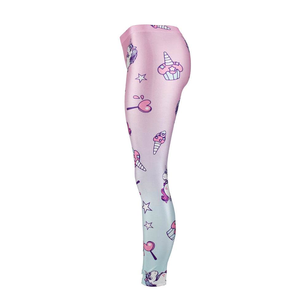 Unicorn Series Women Leggings Star Ice Cream Digital Print Leggins Sweat Workout Woman Legging Slim Pants - IntuitiveEncBoutique