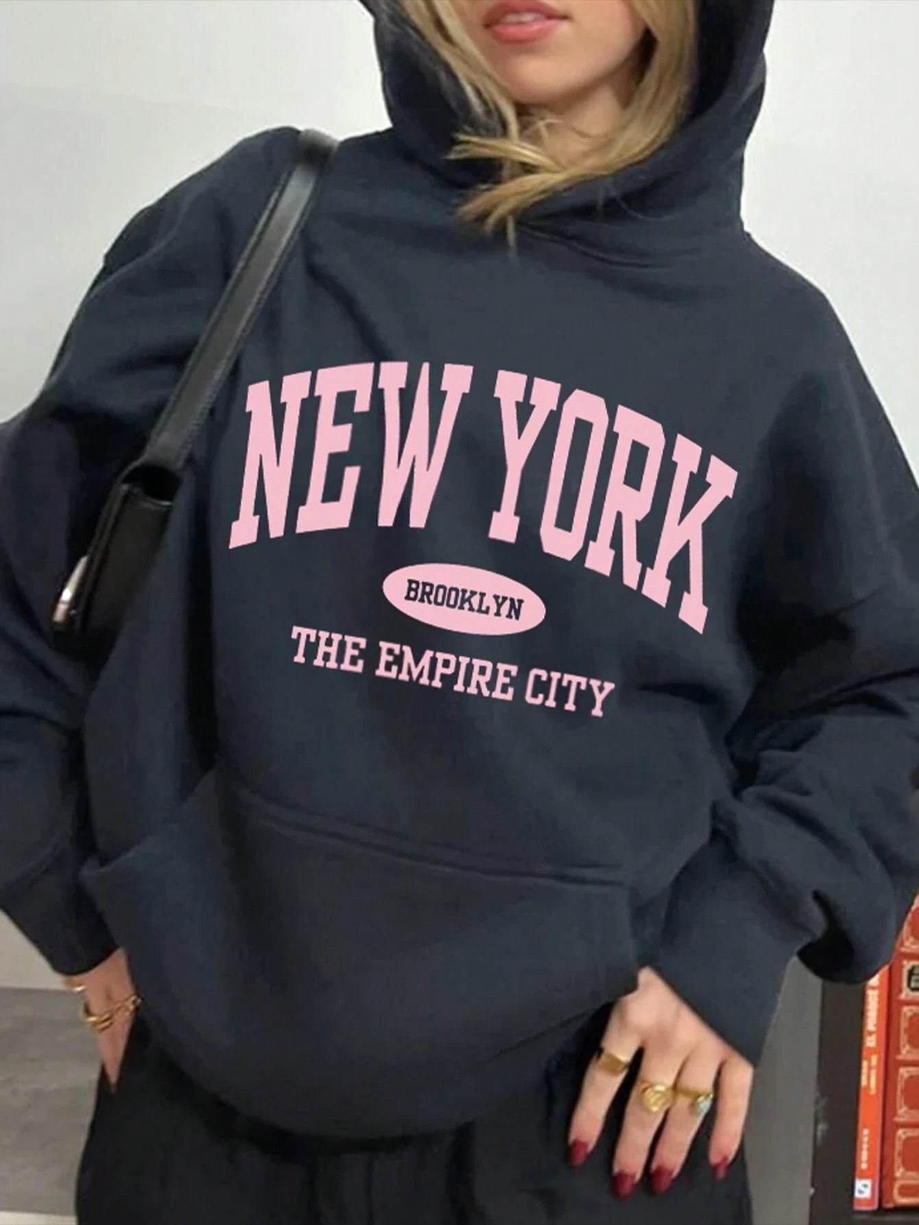 Autumn and Winter Hot Selling Women's Oversized Slogan - IntuitiveEncBoutique