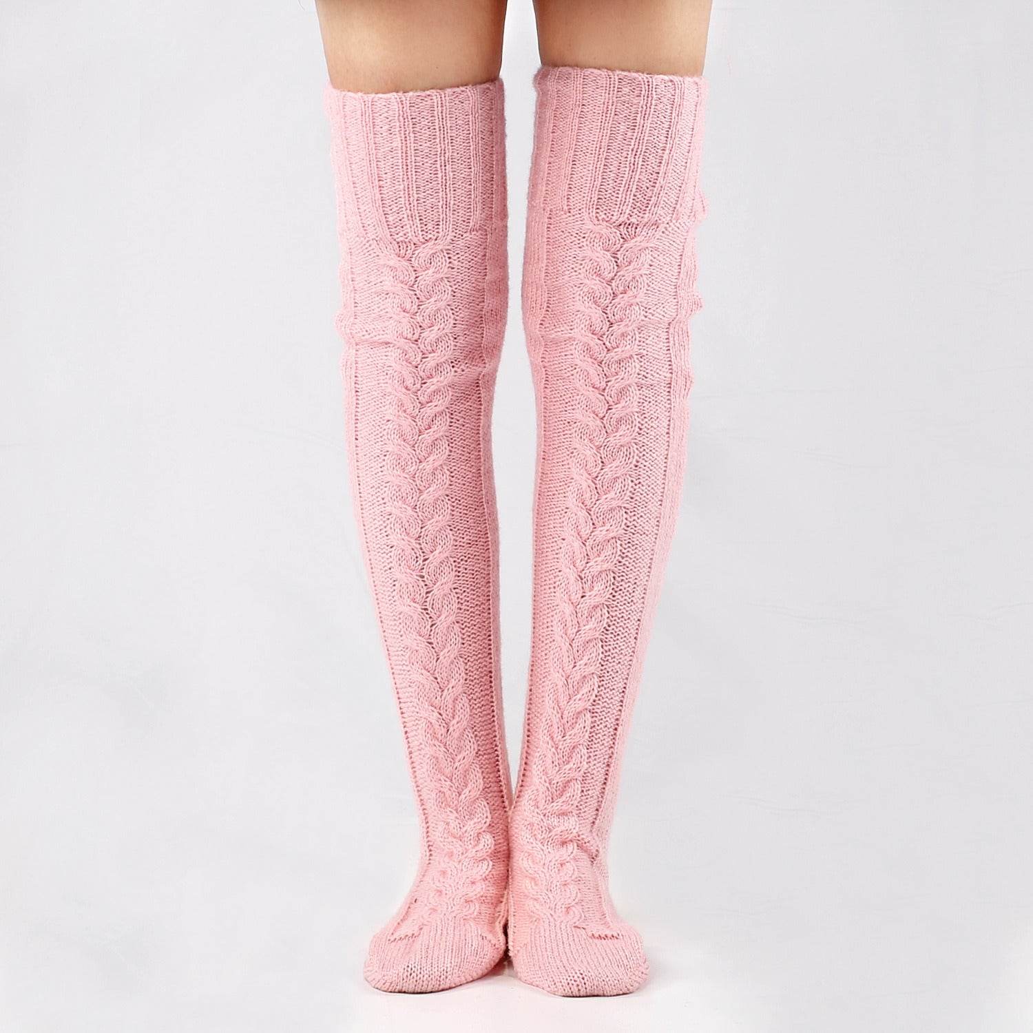 Autumn And Winter Knitting Knee Length Stockings Women's Lengthened Floor Stockings Wool Pile Stockings - IntuitiveEncBoutique