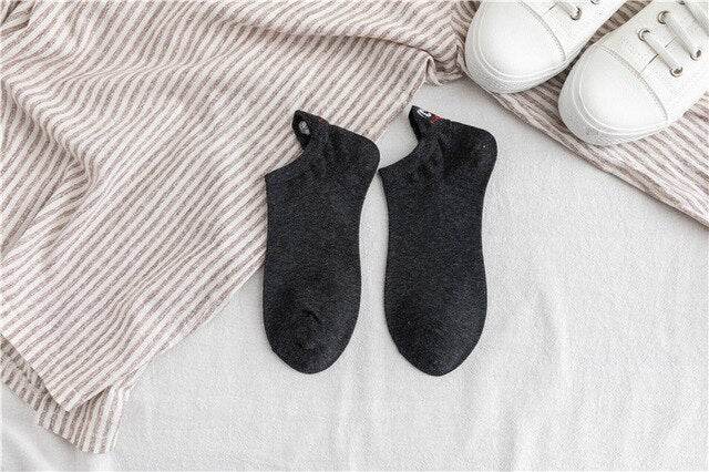 Woman Embroidered Expression Socks Fashion Ankle Funny Sock - IntuitiveEncBoutique