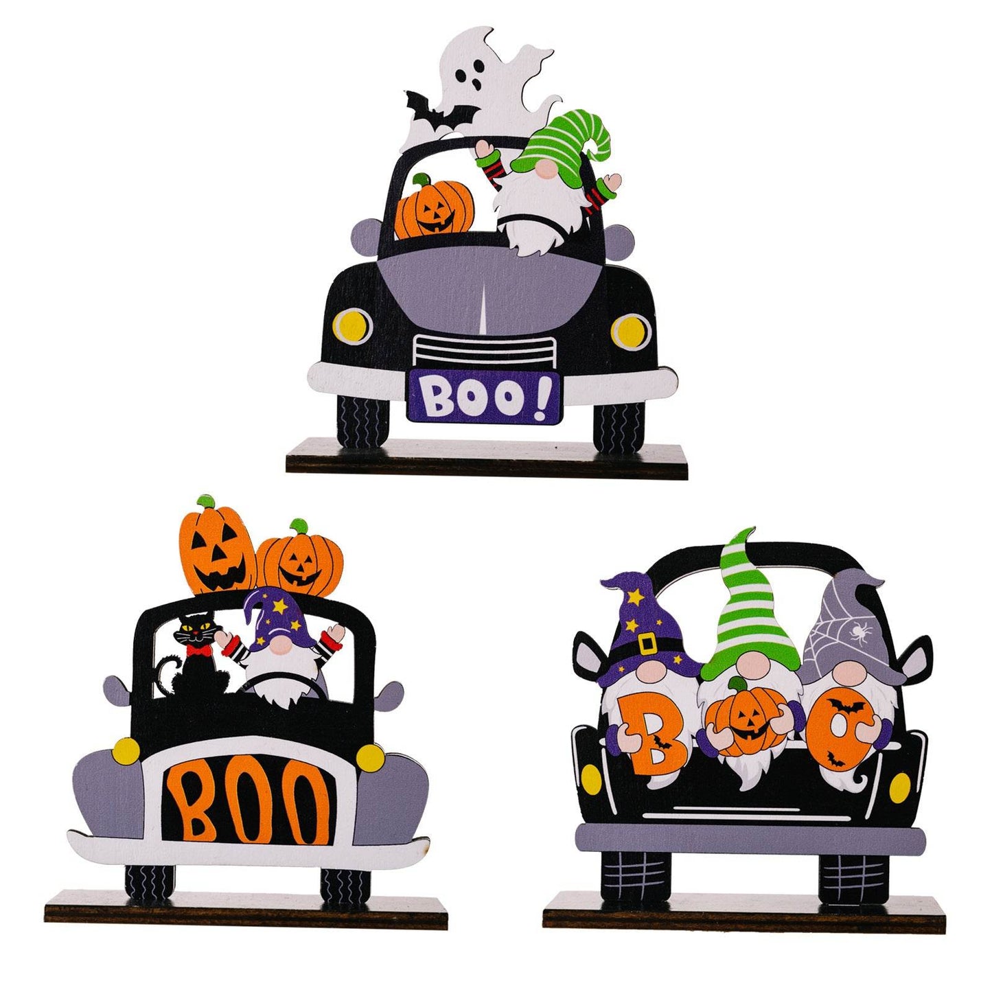 3-Piece Halloween Element Car-Shape Ornaments - IntuitiveEncBoutique