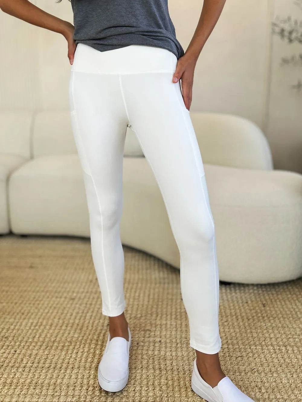 Wide Waistband Sports Leggings - IntuitiveEncBoutique