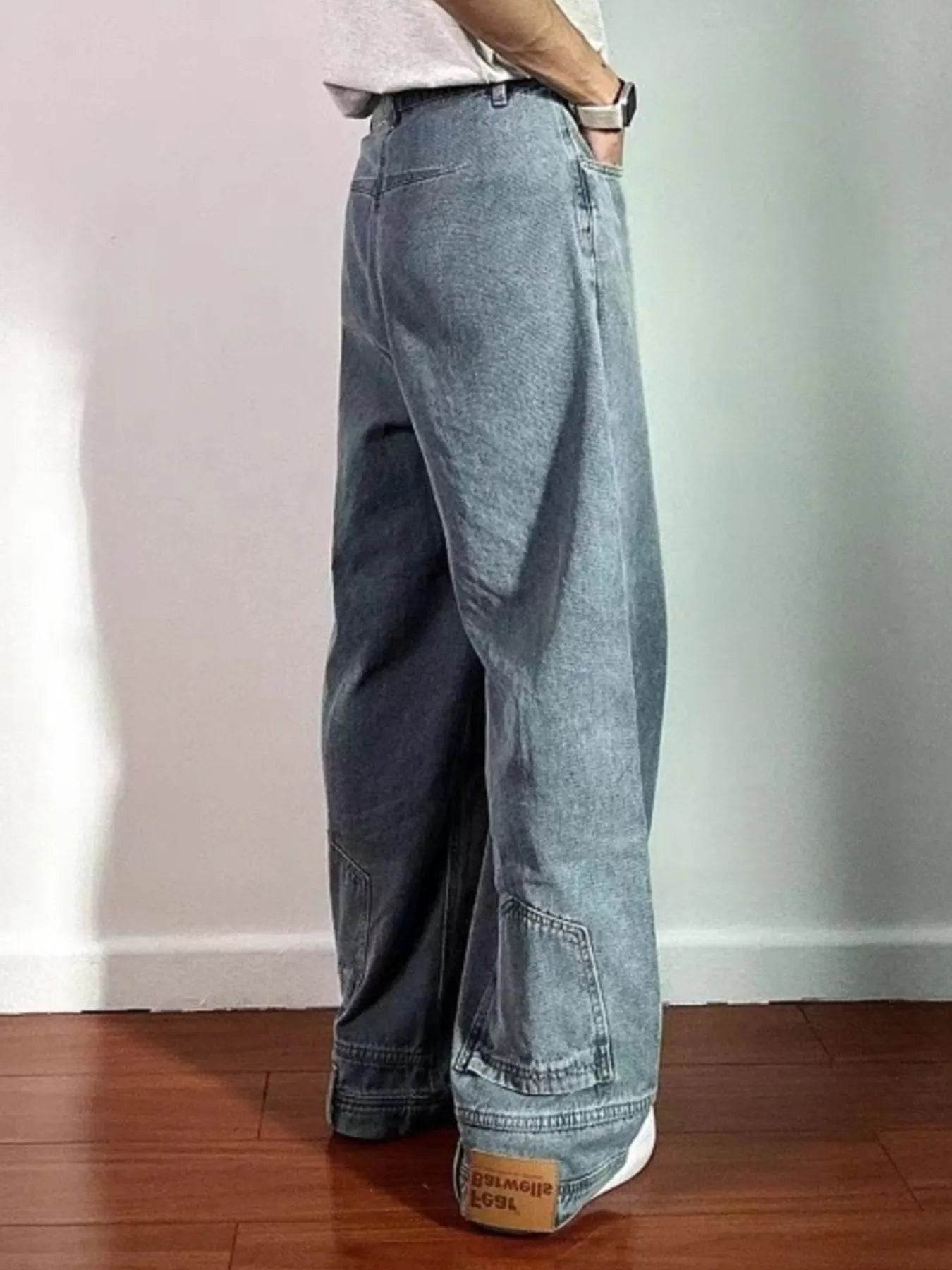 Men's Full Size Wide Leg Jeans Plus Size - IntuitiveEncBoutique