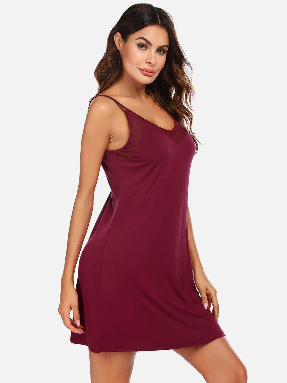 Scoop Neck Spaghetti Strap Lounge Dress - IntuitiveEncBoutique