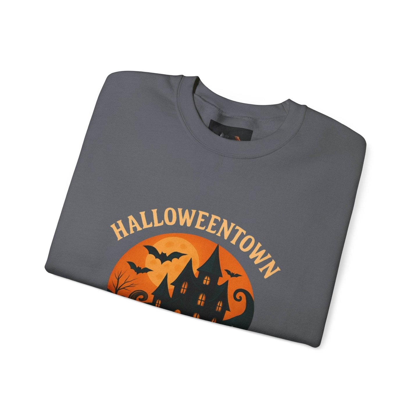 Halloween Town Crewneck Sweatshirt, Cozy Sweatshirt for Fall, Unisex Halloween Apparel, Spooky Season Gift, Halloween University Sweatshirt - IntuitiveEncBoutique