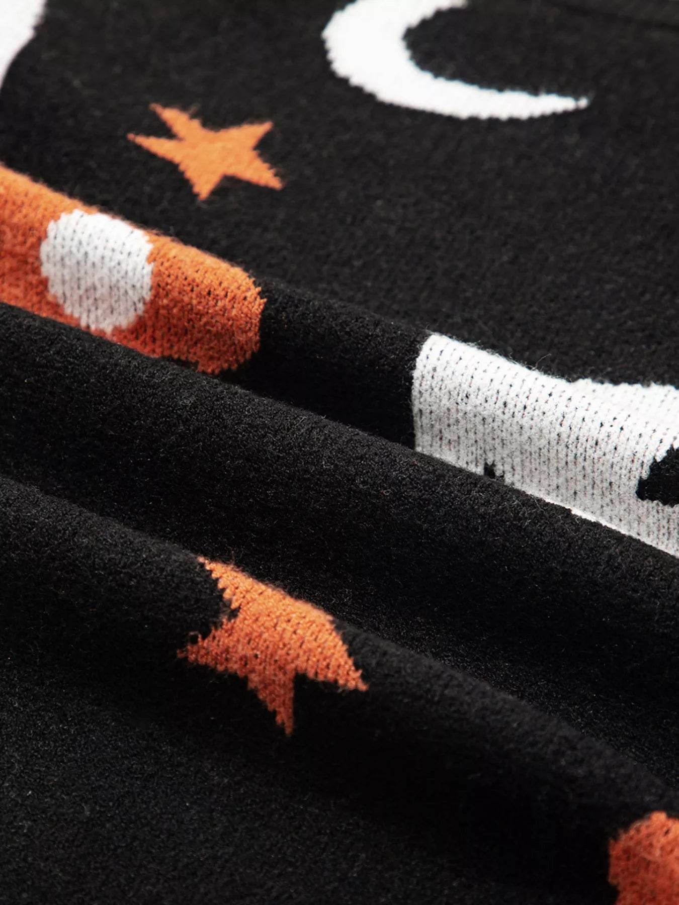 Halloween Gothic Pattern Long Sleeve Sweater - IntuitiveEncBoutique