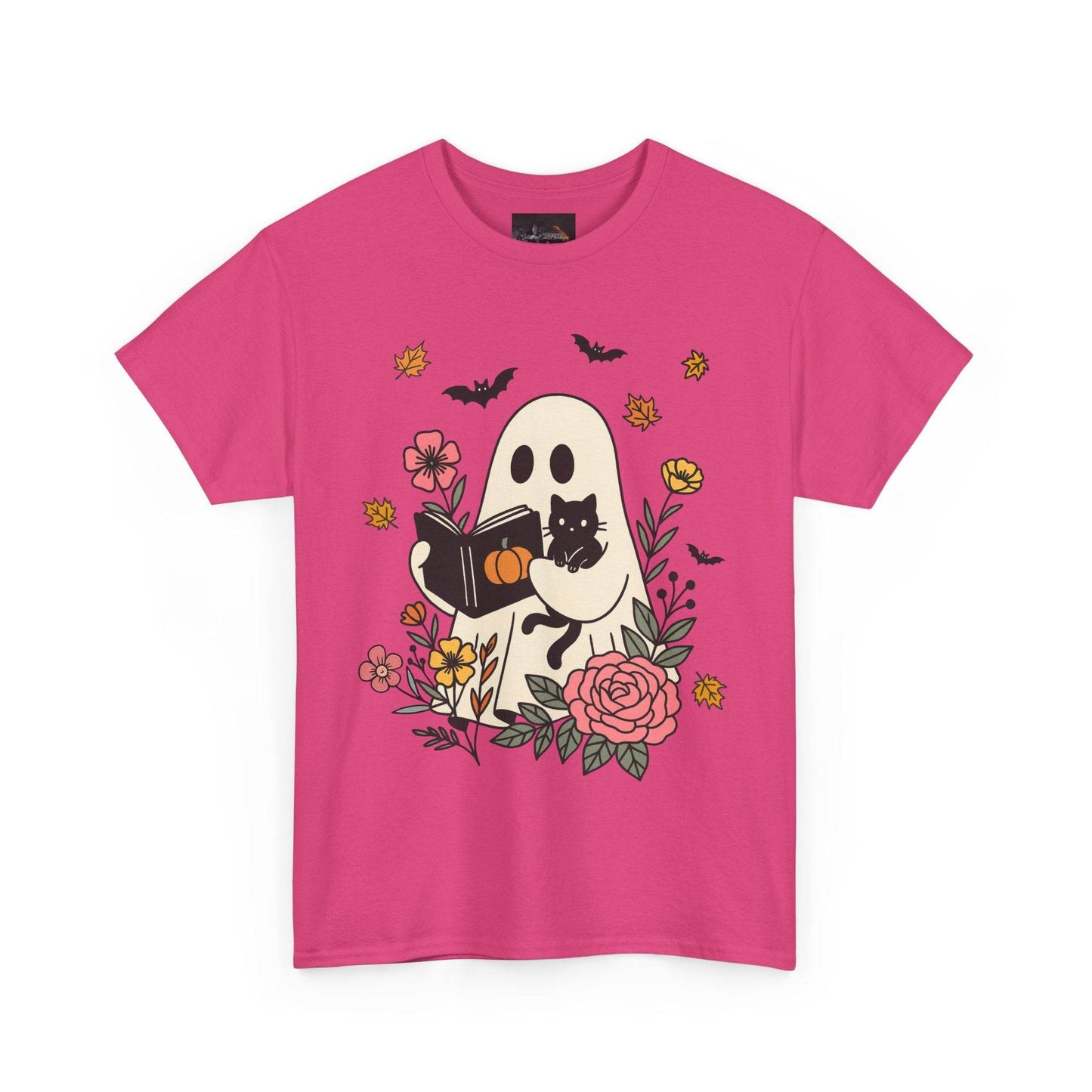 Cute Ghost & Cat Unisex Heavy Cotton Tee - IntuitiveEncBoutique