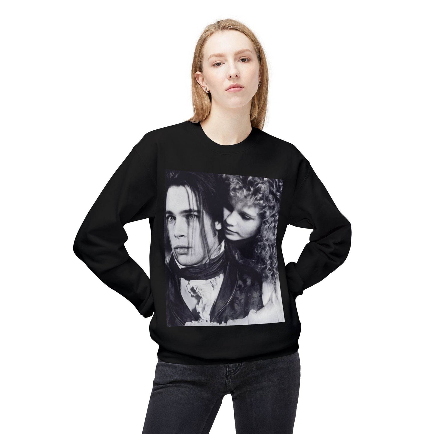 Vampire Romance Fleece Crewneck Sweatshirt, Cozy Sweatshirt, Gothic Fashion, Unisex Gift, Movie Lover Apparel, Halloween Outfit - IntuitiveEncBoutique