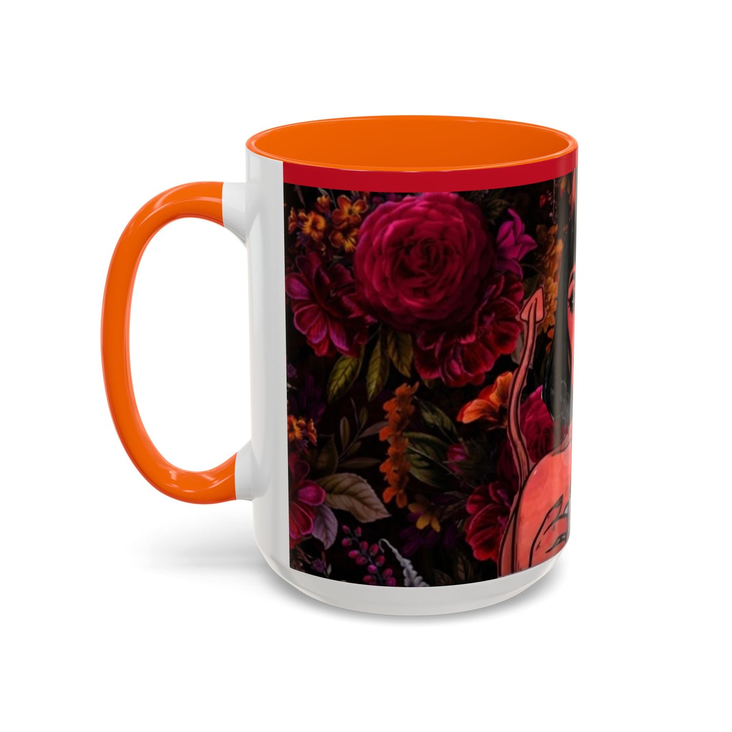 Gothic Floral Accent Coffee Mug - Perfect for Coffee Lovers, Gift for Birthdays, Drama Queen Decor, Unique Art Mug