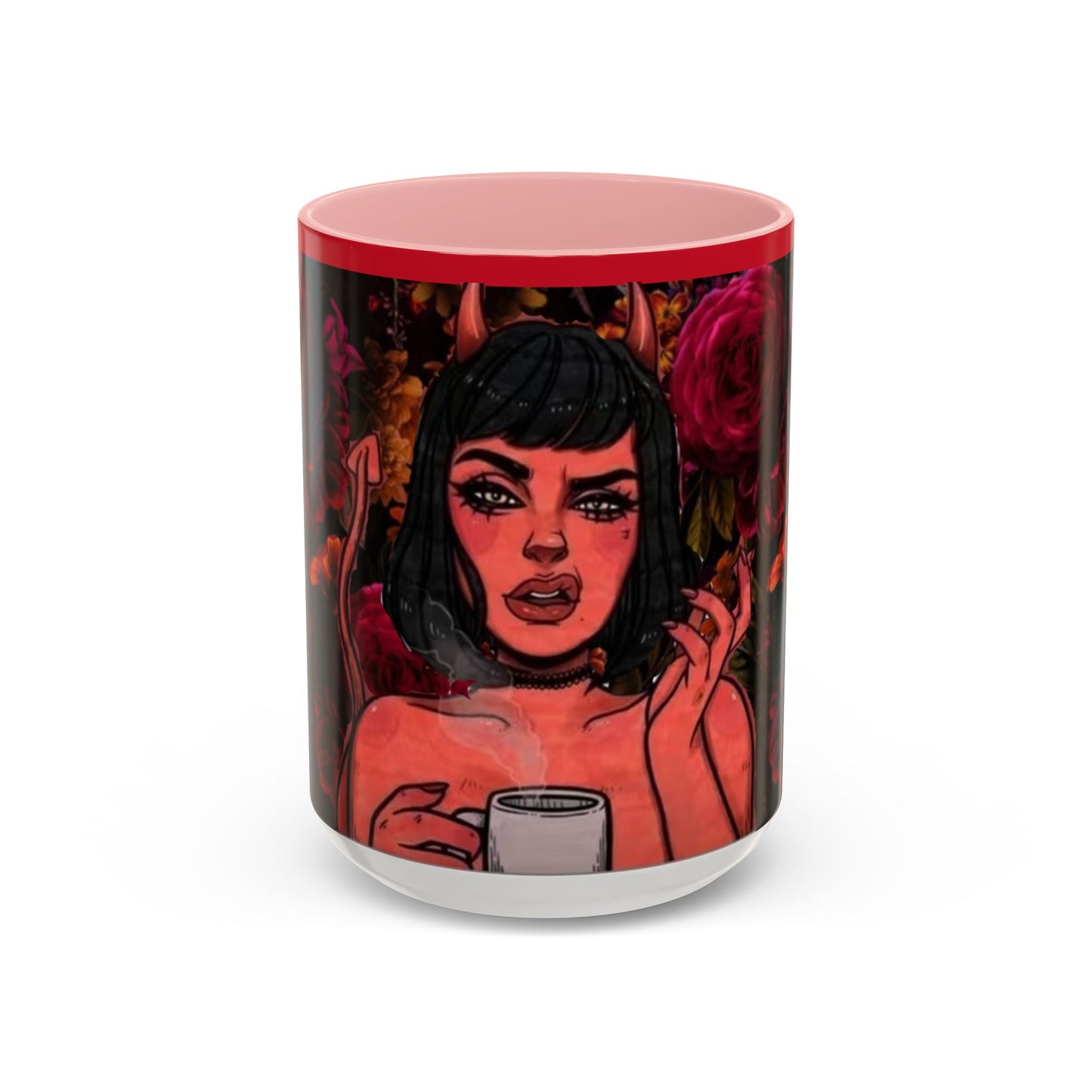 Gothic Floral Accent Coffee Mug - Perfect for Coffee Lovers, Gift for Birthdays, Drama Queen Decor, Unique Art Mug