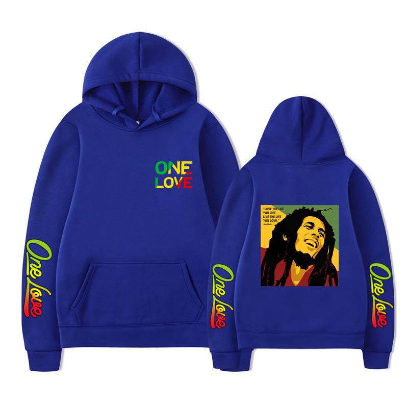 Bob Marley Loose Hooded Sweatshirt for Spring and Autumn - IntuitiveEncBoutique