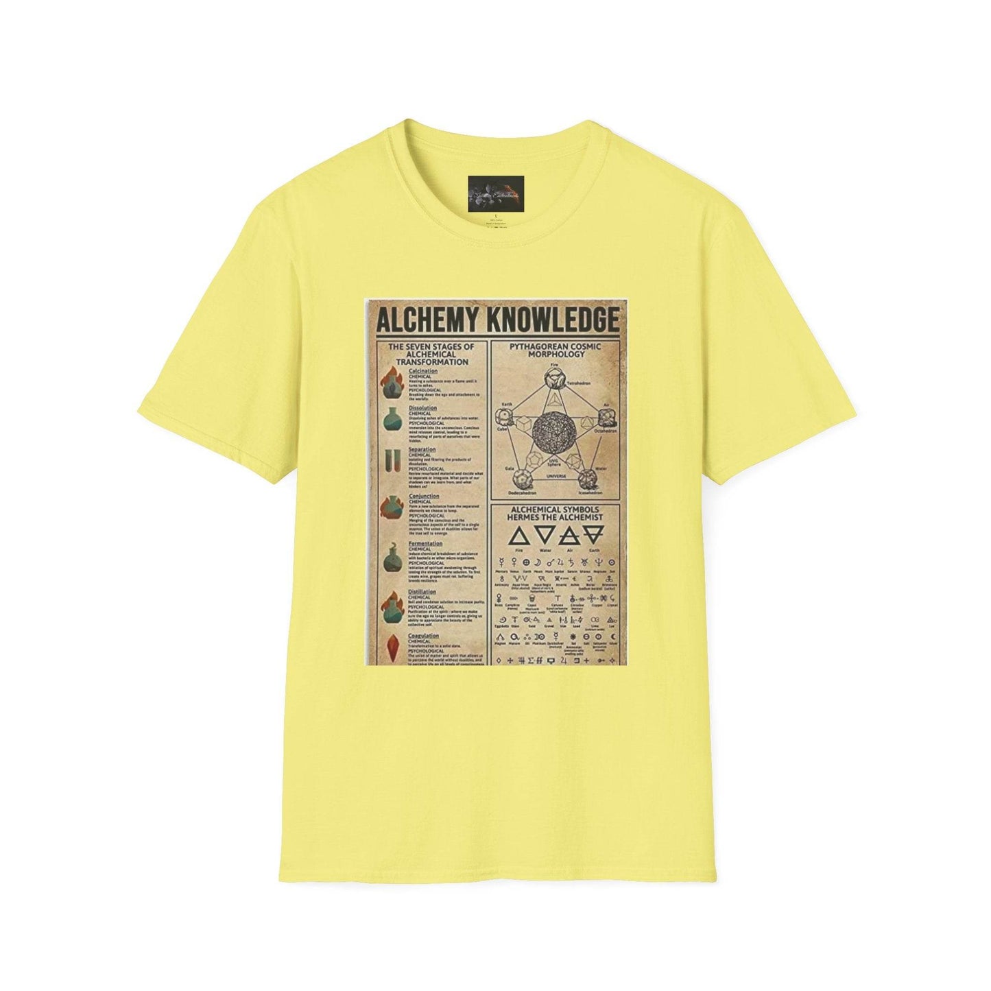 Alchemy Knowledge Unisex T-Shirt, Vintage-style Graphic Tee, Gift for Historians, Science Lovers, Unique Learning Shirt, Educational Apparel - IntuitiveEncBoutique