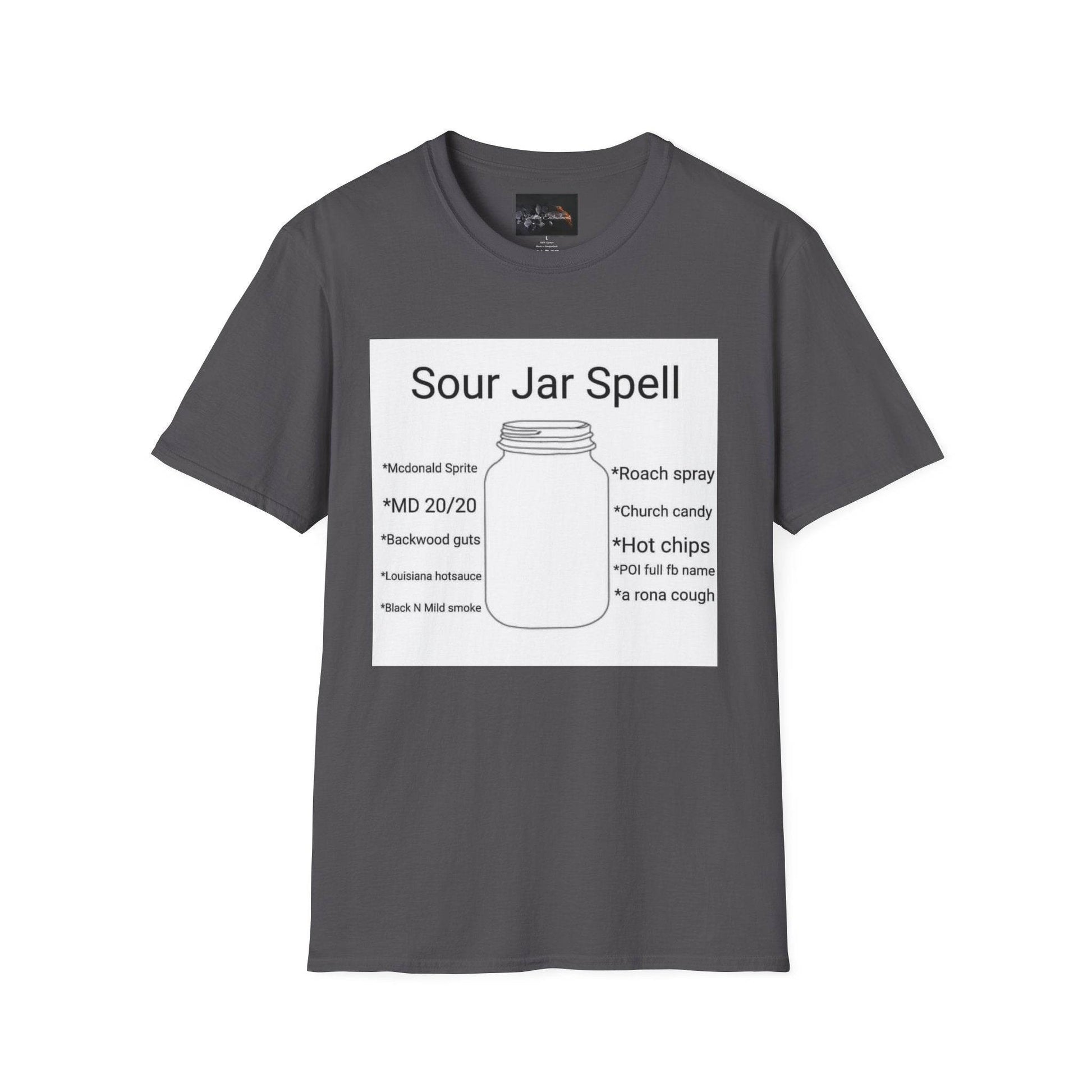 Sour Jar Spell T-Shirt for Witches, Unisex Softstyle Tee, Ideal for Magical Practitioners, Spell Casting, Witchcraft Gift, Summer Solstice - IntuitiveEncBoutique