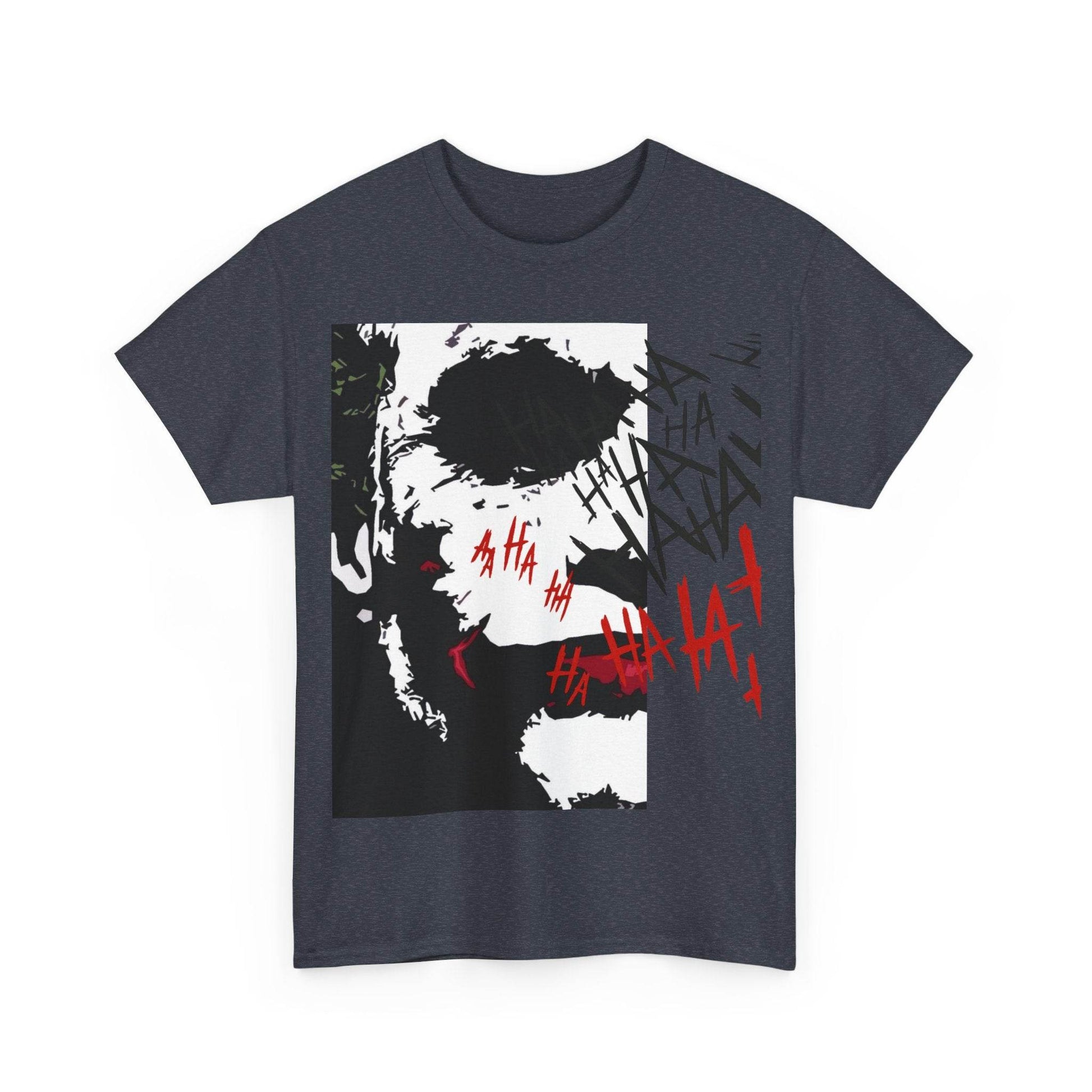 Unisex Heavy Cotton Tee - Joker Inspired Graphic Tee, Casual Wear, Perfect for Halloween, Movie Fans, Gift Idea, Streetwear - IntuitiveEncBoutique