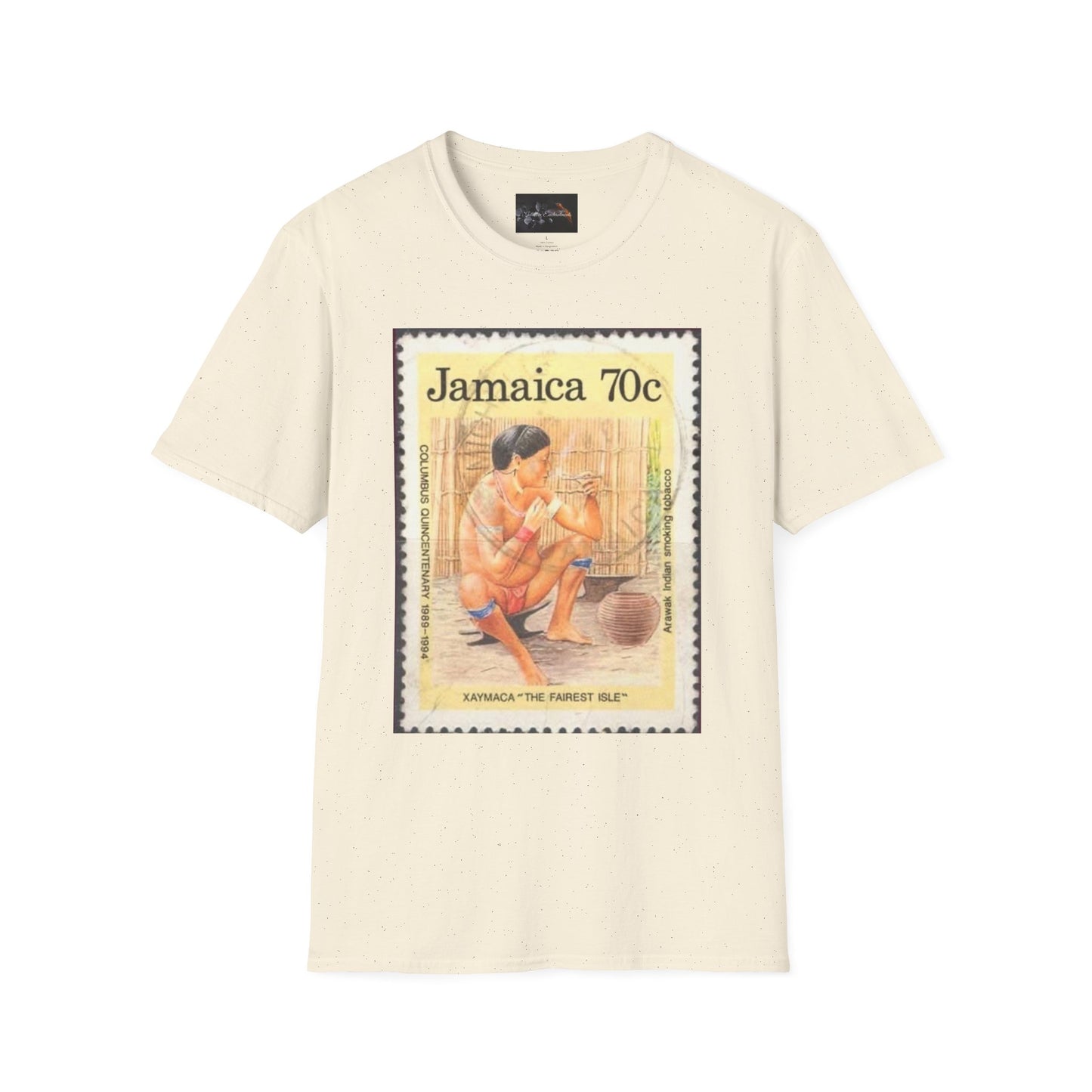 Vintage Jamaica Stamp Tee, Softstyle T-Shirt, Unisex Graphic Tee, Bohemian Style Shirt, Travel Lovers Apparel, Cool Gift Idea