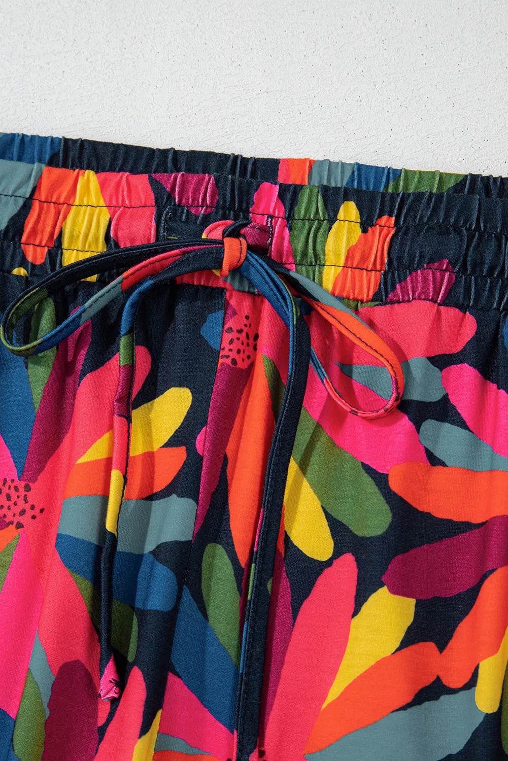 Plus Size Printed Round Neck Top and Drawstring Pants Set - IntuitiveEncBoutique