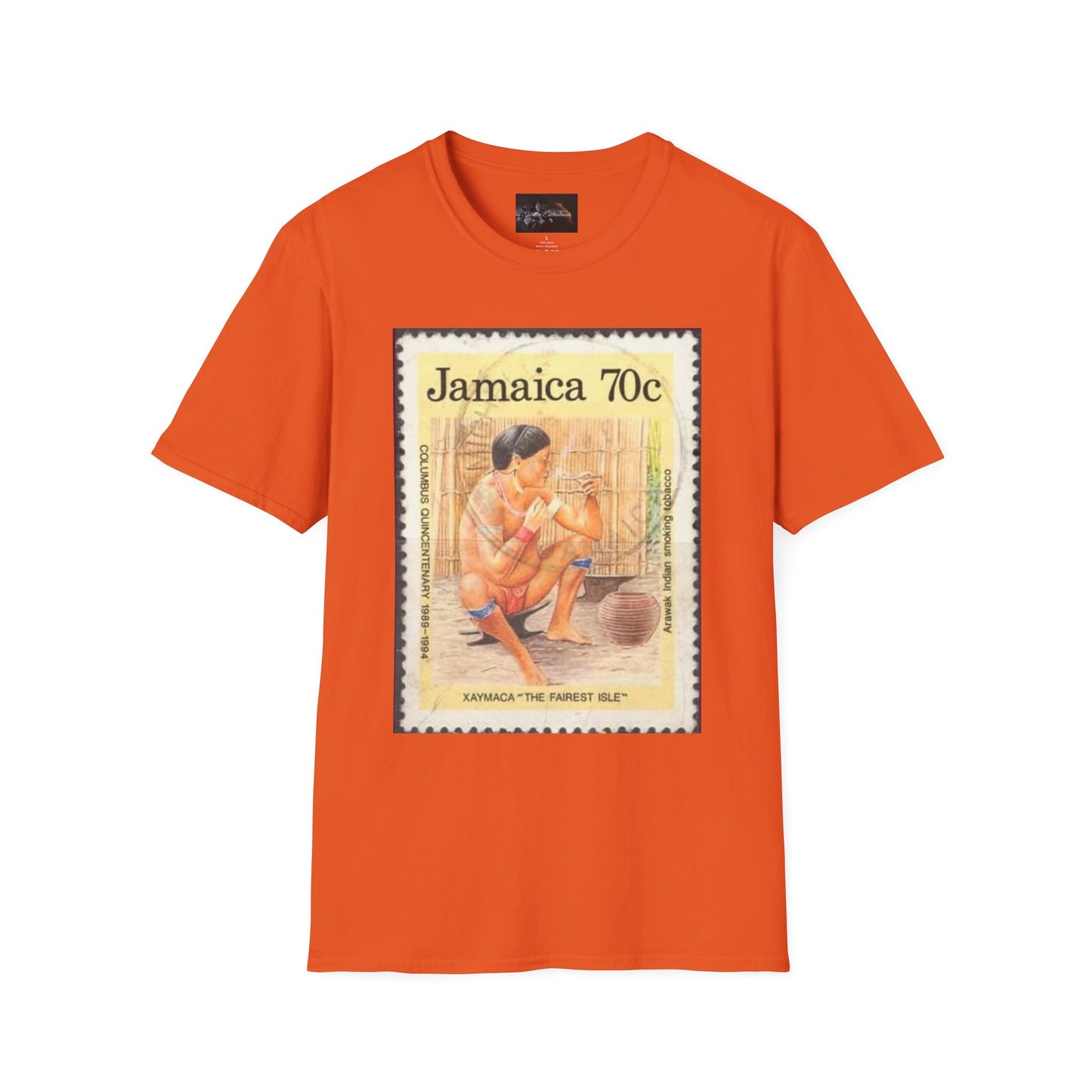 Vintage Jamaica Stamp Tee, Softstyle T-Shirt, Unisex Graphic Tee, Bohemian Style Shirt, Travel Lovers Apparel, Cool Gift Idea
