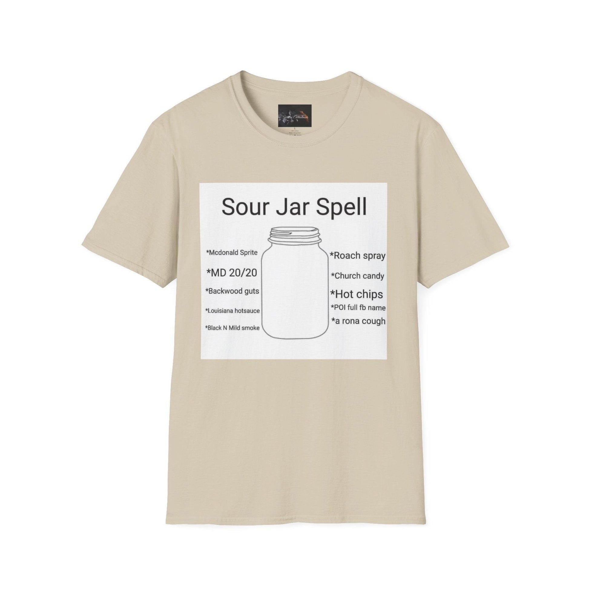 Sour Jar Spell T-Shirt for Witches, Unisex Softstyle Tee, Ideal for Magical Practitioners, Spell Casting, Witchcraft Gift, Summer Solstice - IntuitiveEncBoutique