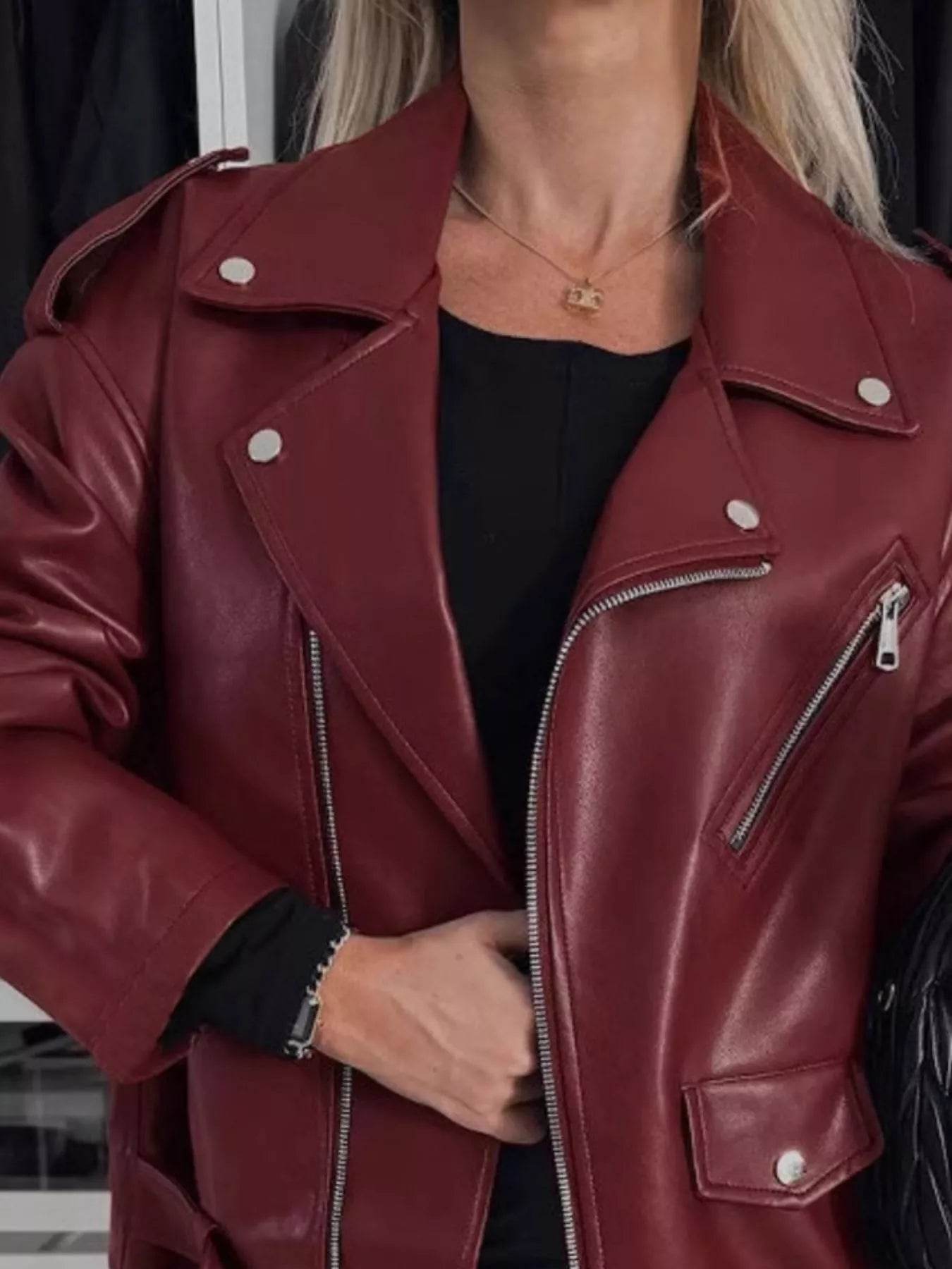 Full Size Zip Up Long Sleeve Jacket Plus Size - IntuitiveEncBoutique
