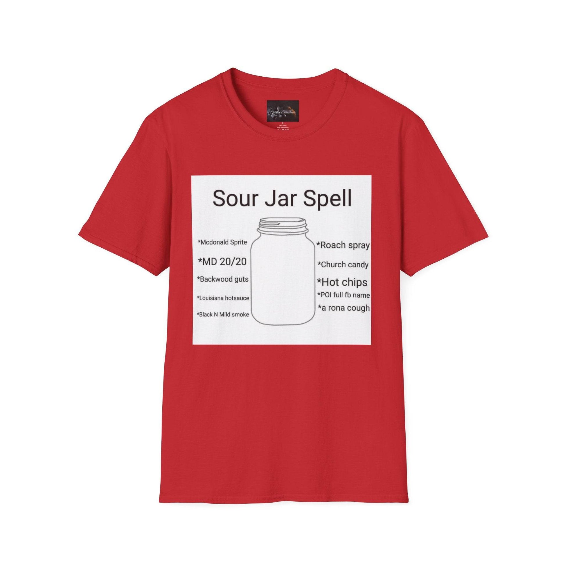 Sour Jar Spell T-Shirt for Witches, Unisex Softstyle Tee, Ideal for Magical Practitioners, Spell Casting, Witchcraft Gift, Summer Solstice - IntuitiveEncBoutique