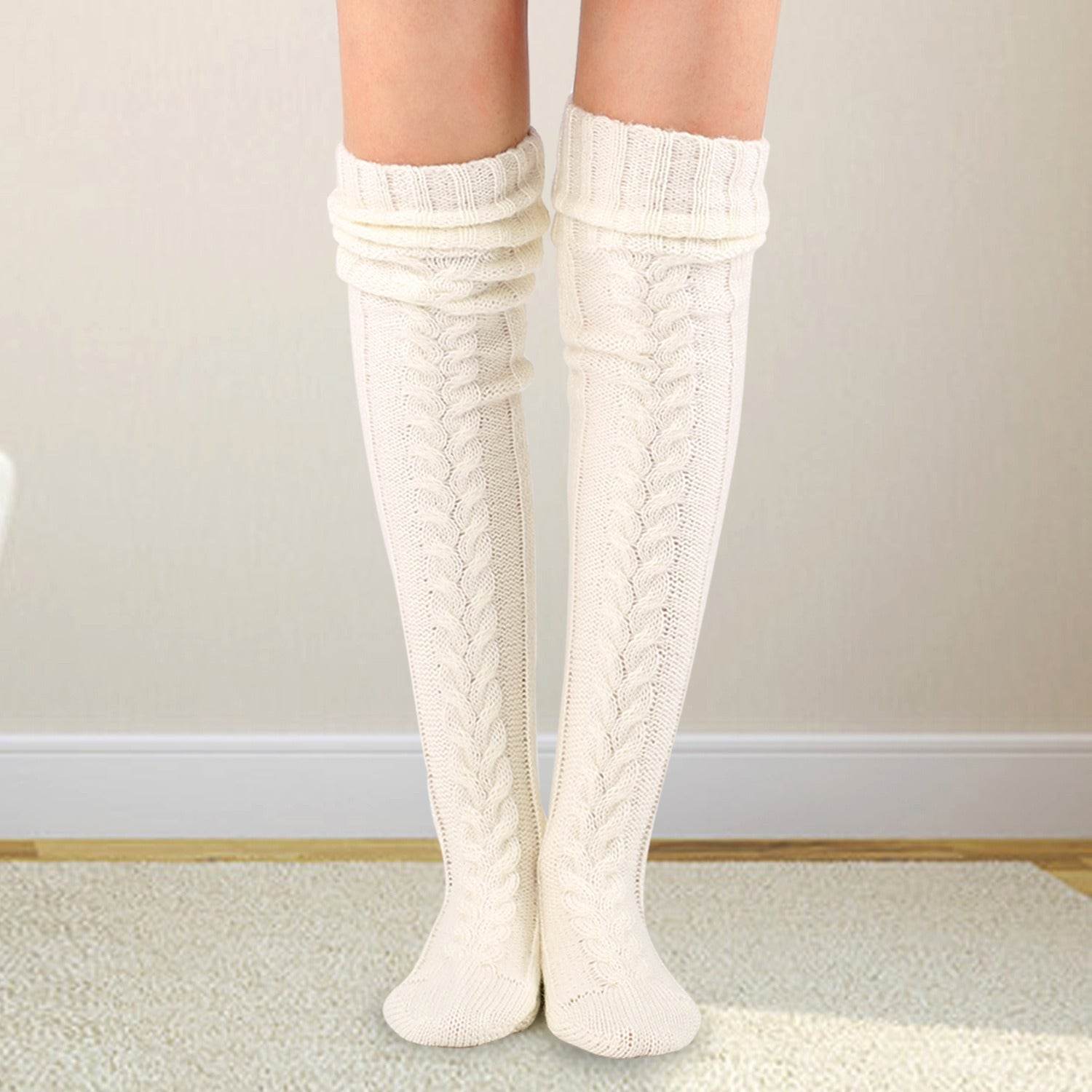 Autumn And Winter Knitting Knee Length Stockings Women's Lengthened Floor Stockings Wool Pile Stockings - IntuitiveEncBoutique