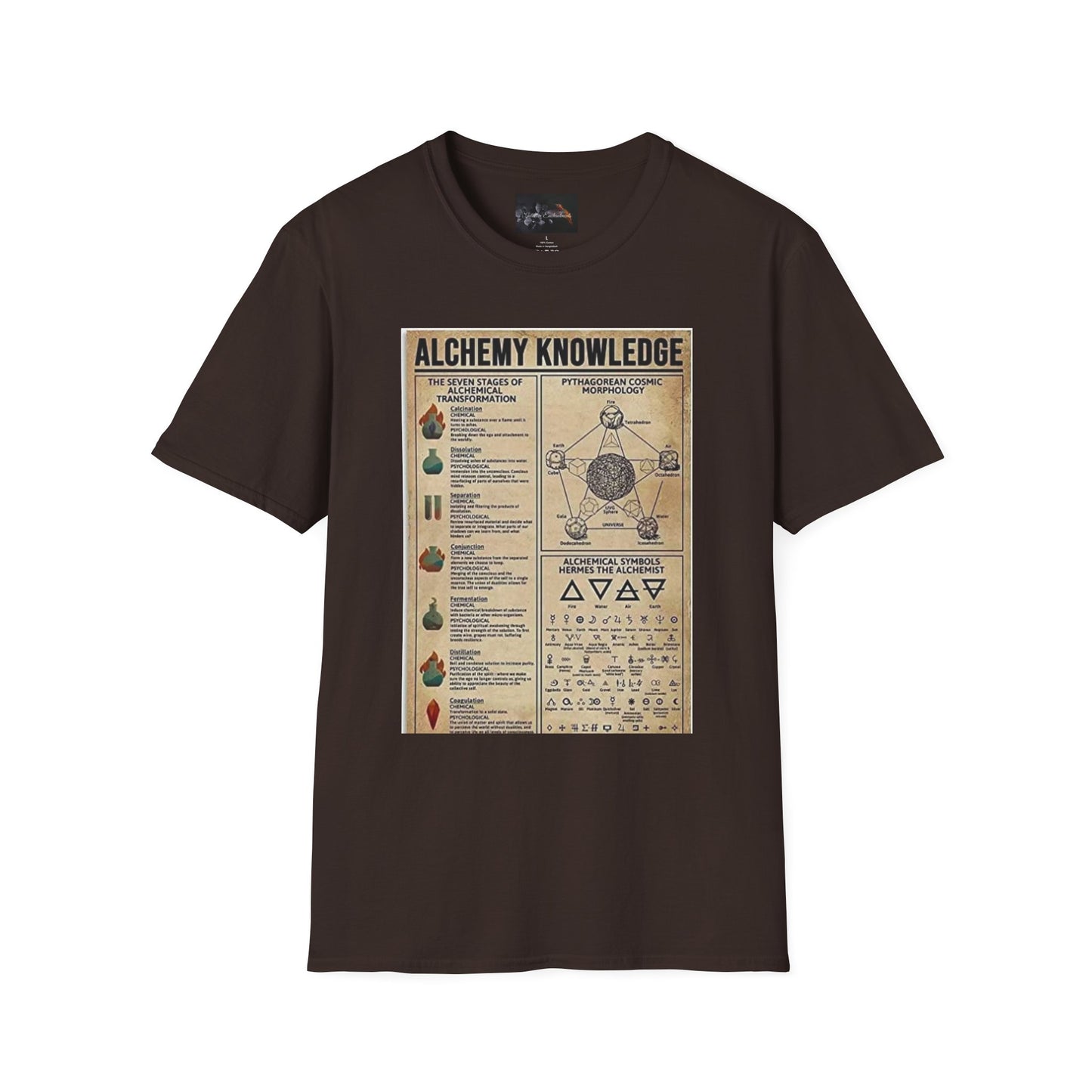 Alchemy Knowledge Unisex T-Shirt, Vintage-style Graphic Tee, Gift for Historians, Science Lovers, Unique Learning Shirt, Educational Apparel