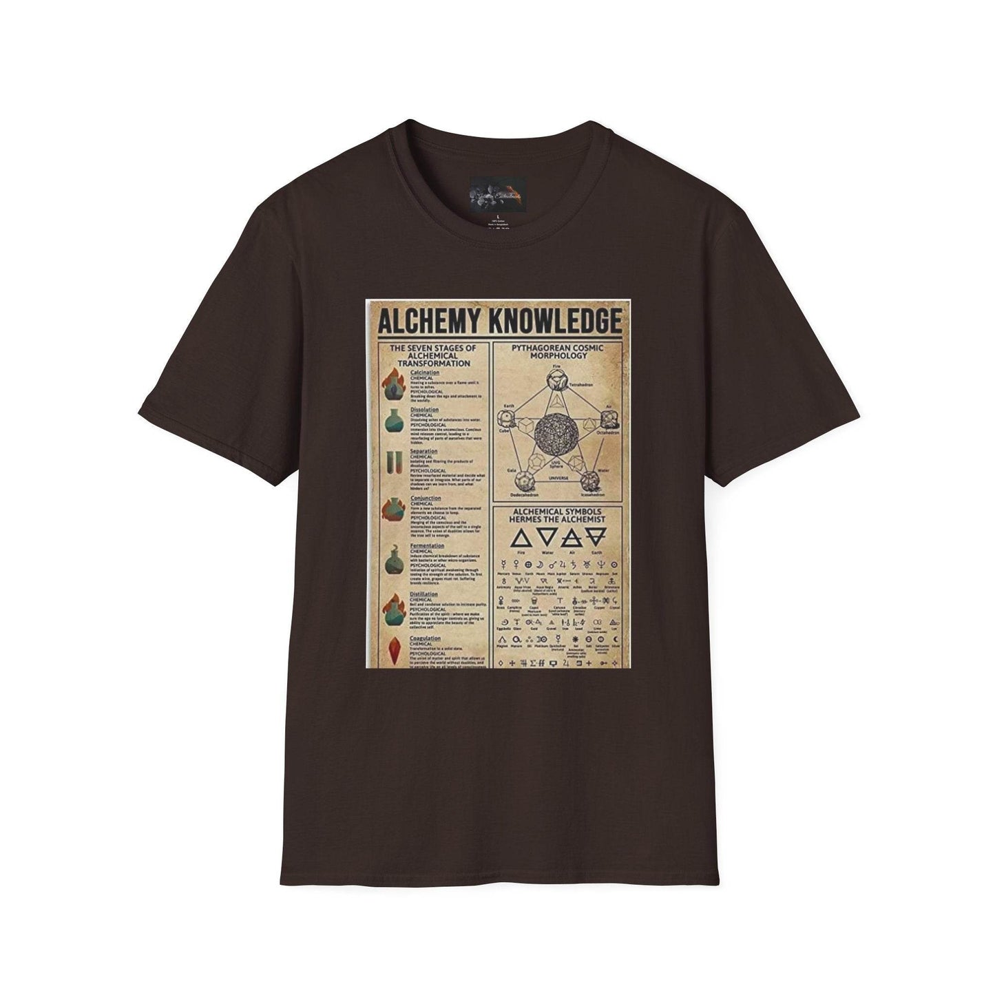 Alchemy Knowledge Unisex T-Shirt, Vintage-style Graphic Tee, Gift for Historians, Science Lovers, Unique Learning Shirt, Educational Apparel - IntuitiveEncBoutique