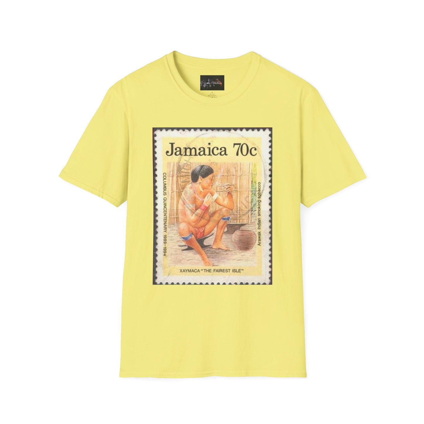 Vintage Jamaica Stamp Tee, Softstyle T-Shirt, Unisex Graphic Tee, Bohemian Style Shirt, Travel Lovers Apparel, Cool Gift Idea