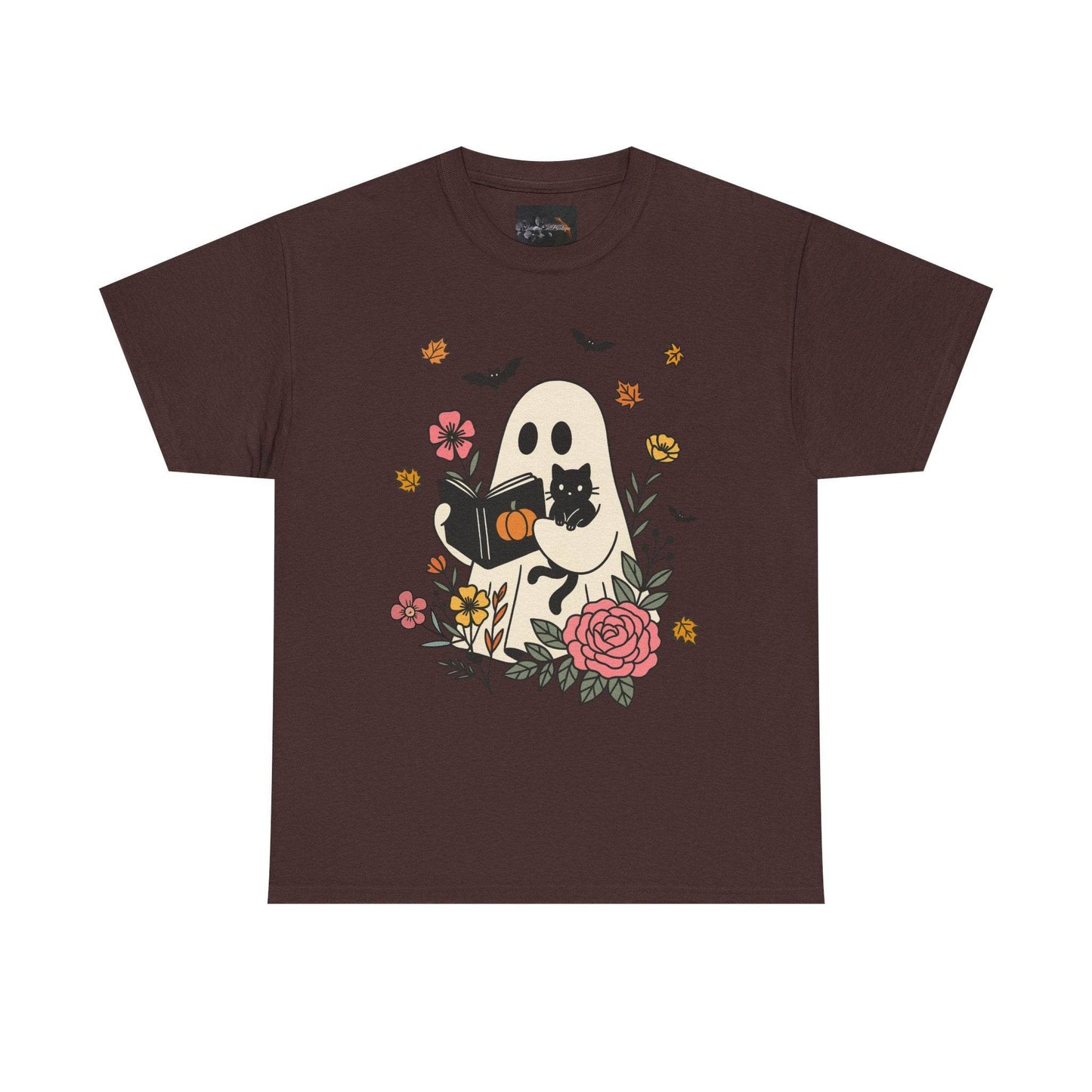 Cute Ghost & Cat Unisex Heavy Cotton Tee - IntuitiveEncBoutique