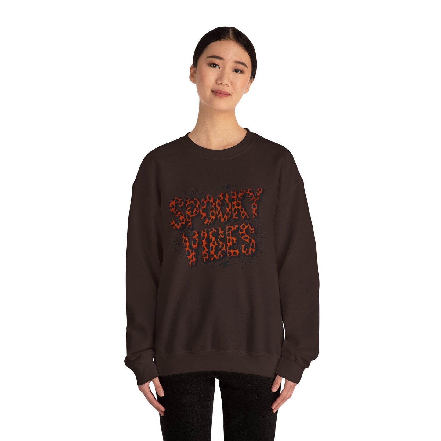 Spooky Vibes Sweatshirt - Halloween Crewneck, Unisex Cozy Jumper, Fall Fashion, Ghosts & Ghouls, Casual Wear, Fun Gift - IntuitiveEncBoutique