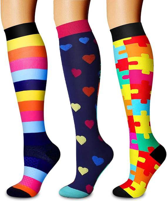 Sports pressure socks long tube socks calf socks compression socks skipping rope elastic cycling socks - IntuitiveEncBoutique