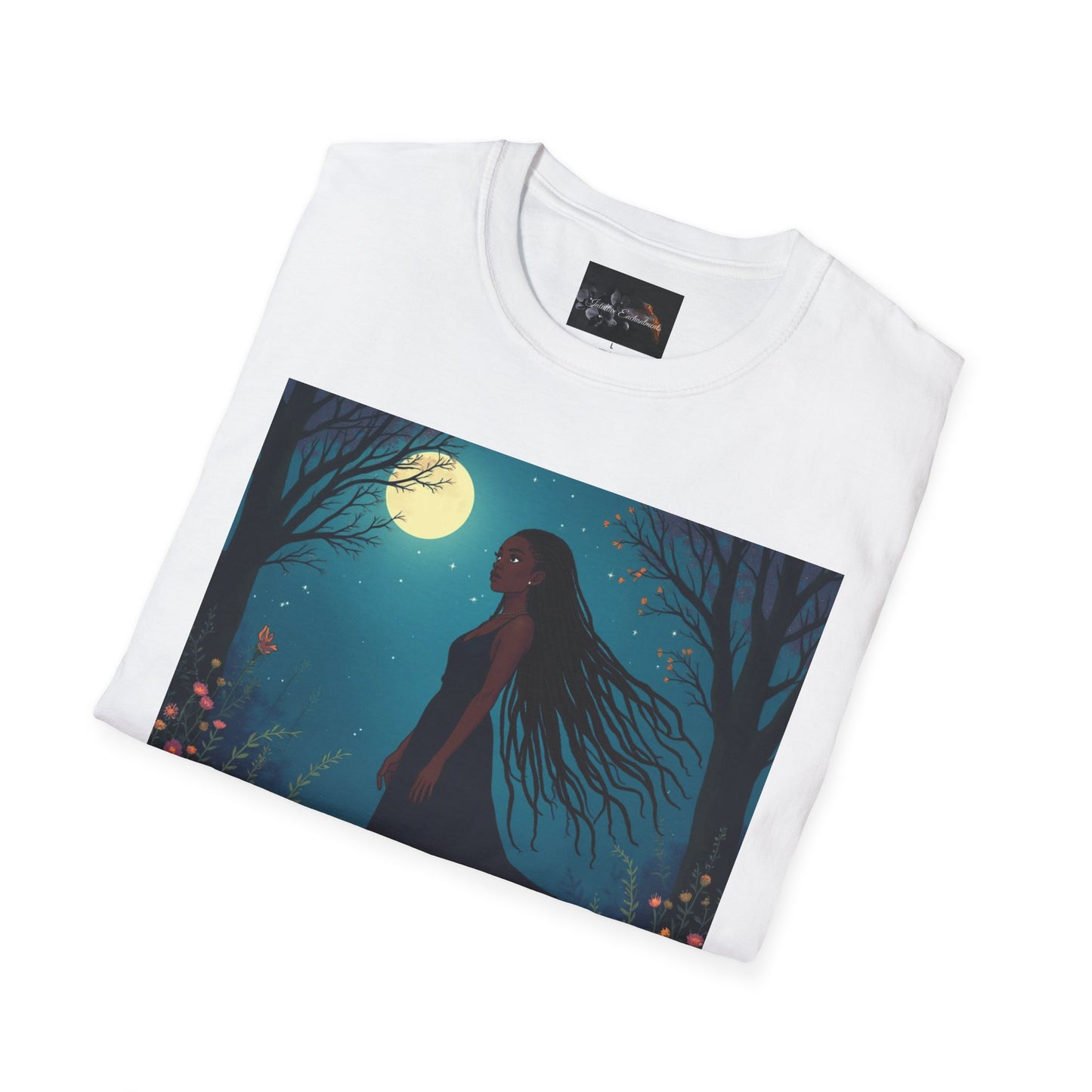 Moonlit Silhouette Unisex T-Shirt, Softstyle Tee for Nature Lovers, Perfect for Gifts and Everyday Wear