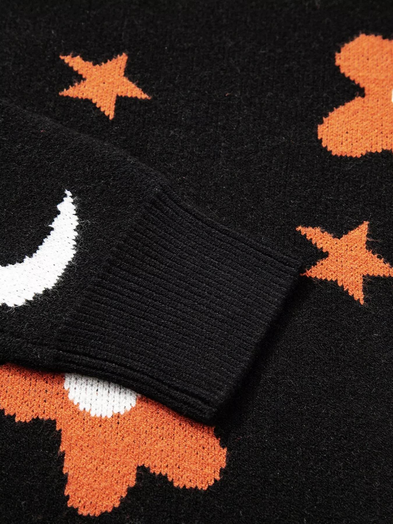 Halloween Gothic Pattern Long Sleeve Sweater - IntuitiveEncBoutique