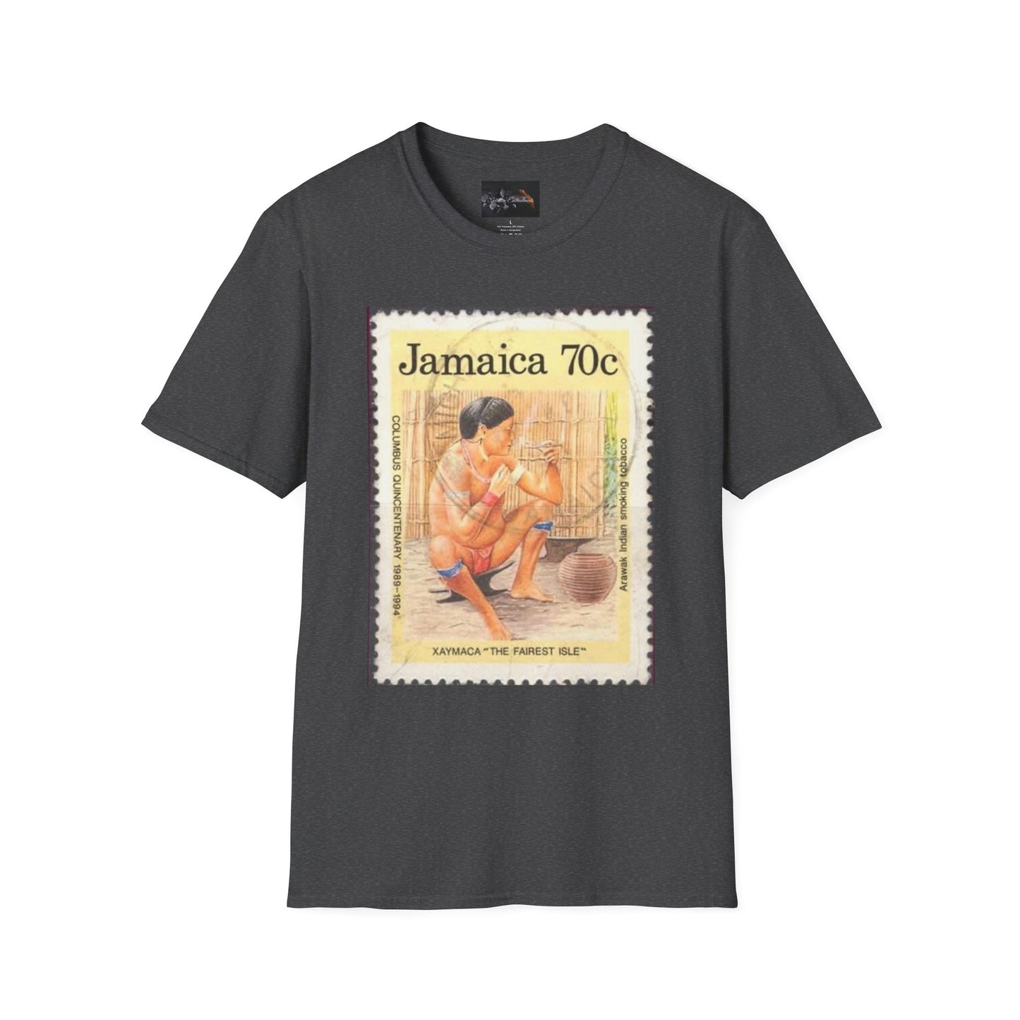 Vintage Jamaica Stamp Tee, Softstyle T-Shirt, Unisex Graphic Tee, Bohemian Style Shirt, Travel Lovers Apparel, Cool Gift Idea