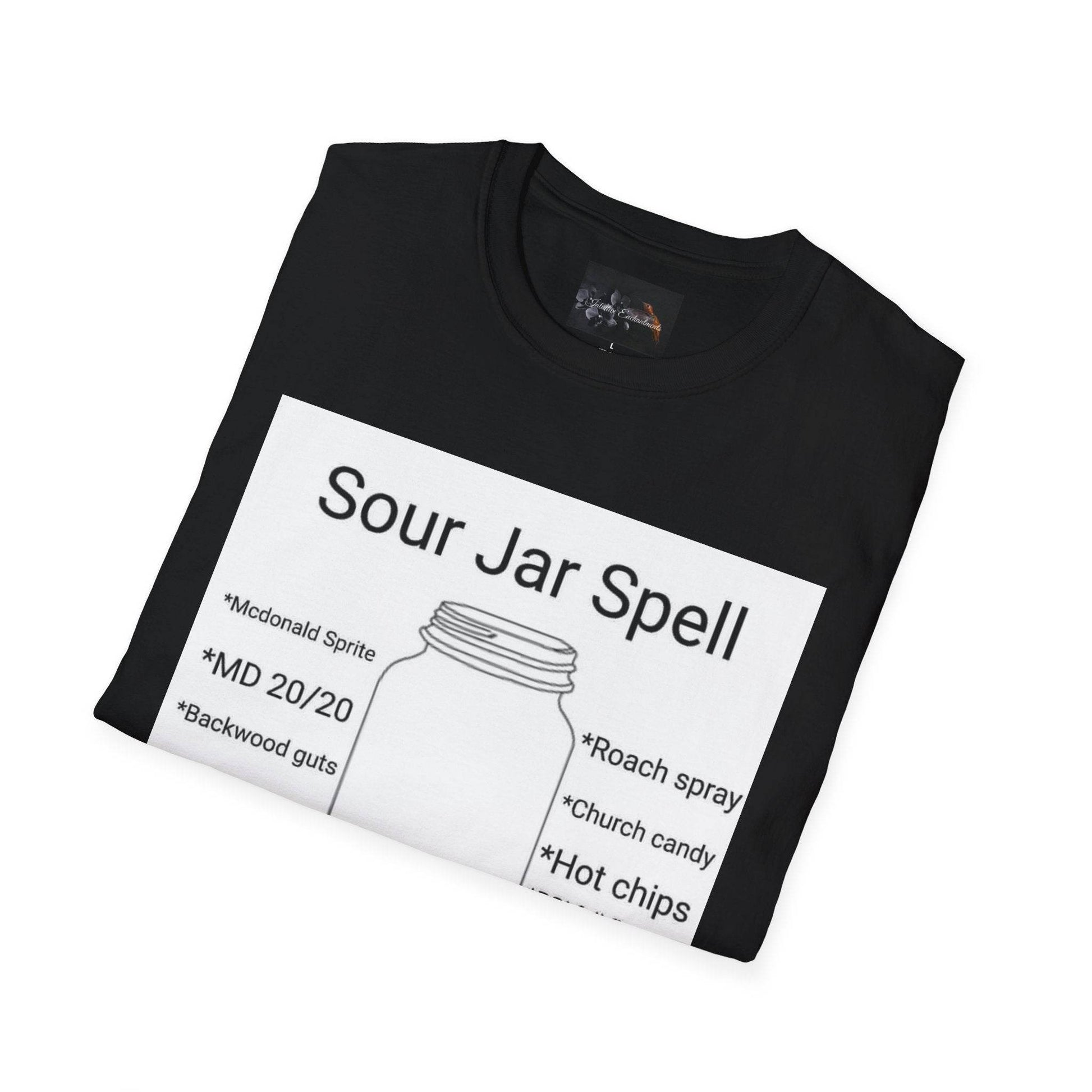 Sour Jar Spell T-Shirt for Witches, Unisex Softstyle Tee, Ideal for Magical Practitioners, Spell Casting, Witchcraft Gift, Summer Solstice - IntuitiveEncBoutique
