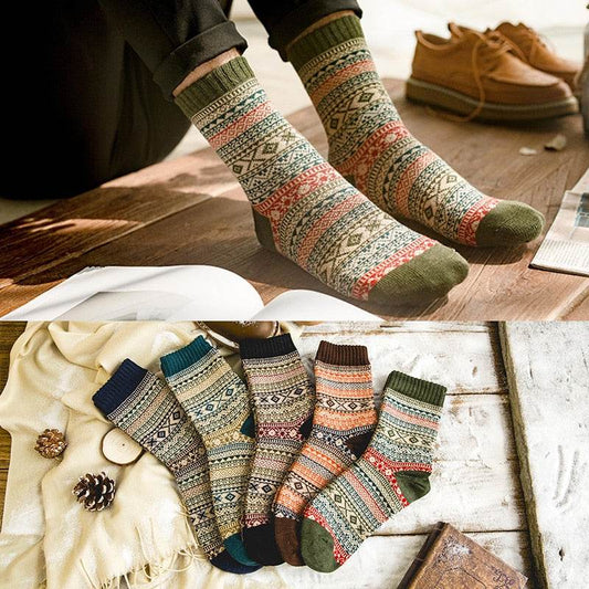Winter Thick Warm Stripe Wool Socks - IntuitiveEncBoutique