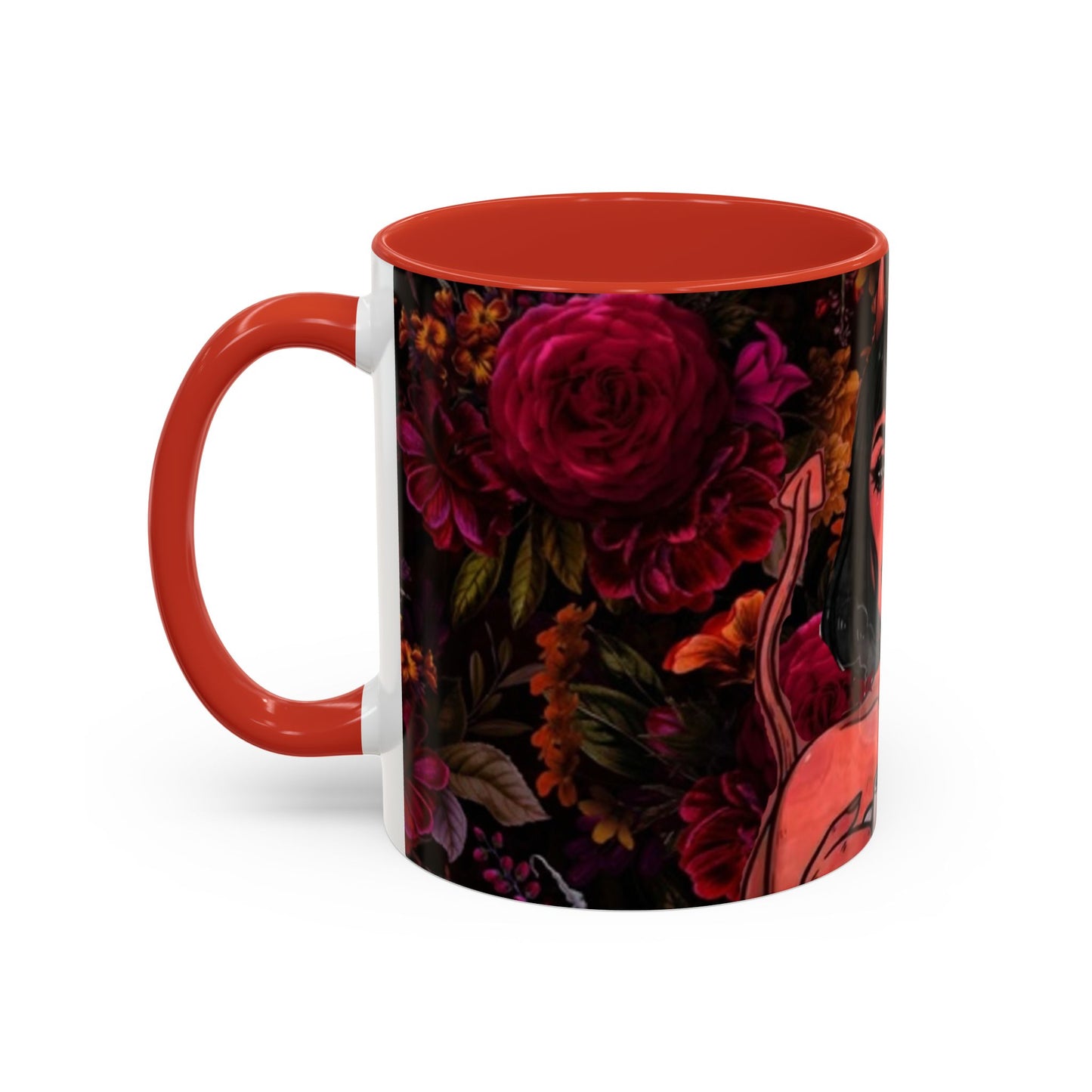 Gothic Floral Accent Coffee Mug - Perfect for Coffee Lovers, Gift for Birthdays, Drama Queen Decor, Unique Art Mug