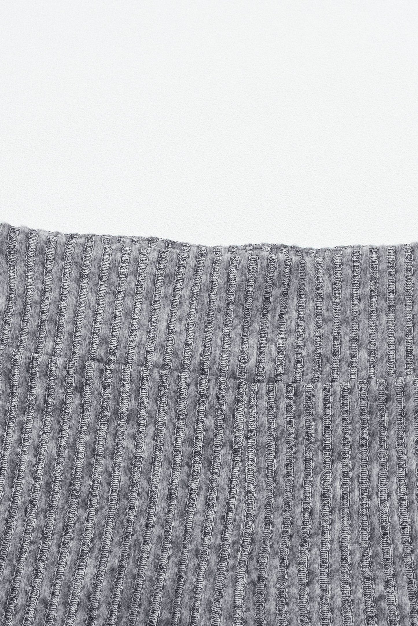 Dark Grey Wide Waistband Ribbed Textured Knit Leggings - IntuitiveEncBoutique