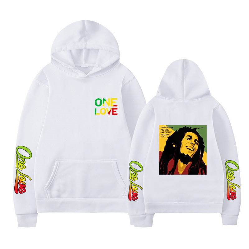 Bob Marley Loose Hooded Sweatshirt for Spring and Autumn - IntuitiveEncBoutique