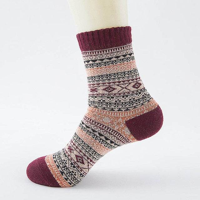 Winter Thick Warm Stripe Wool Socks - IntuitiveEncBoutique