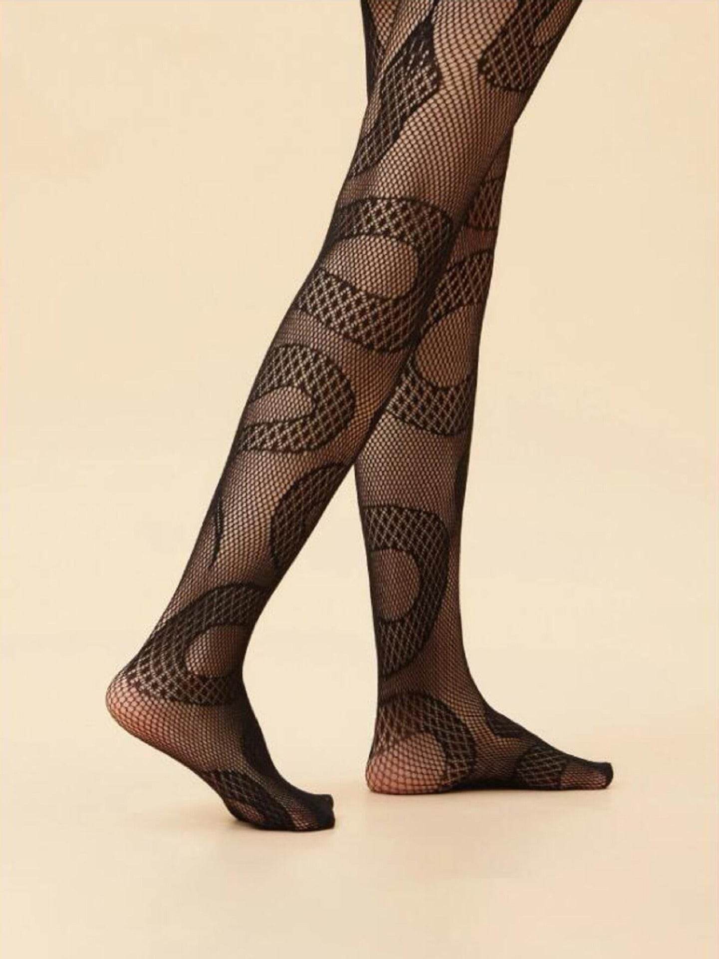 Fun mesh hollowed out stockings snake pattern jumpsuit animal stockings - IntuitiveEncBoutique