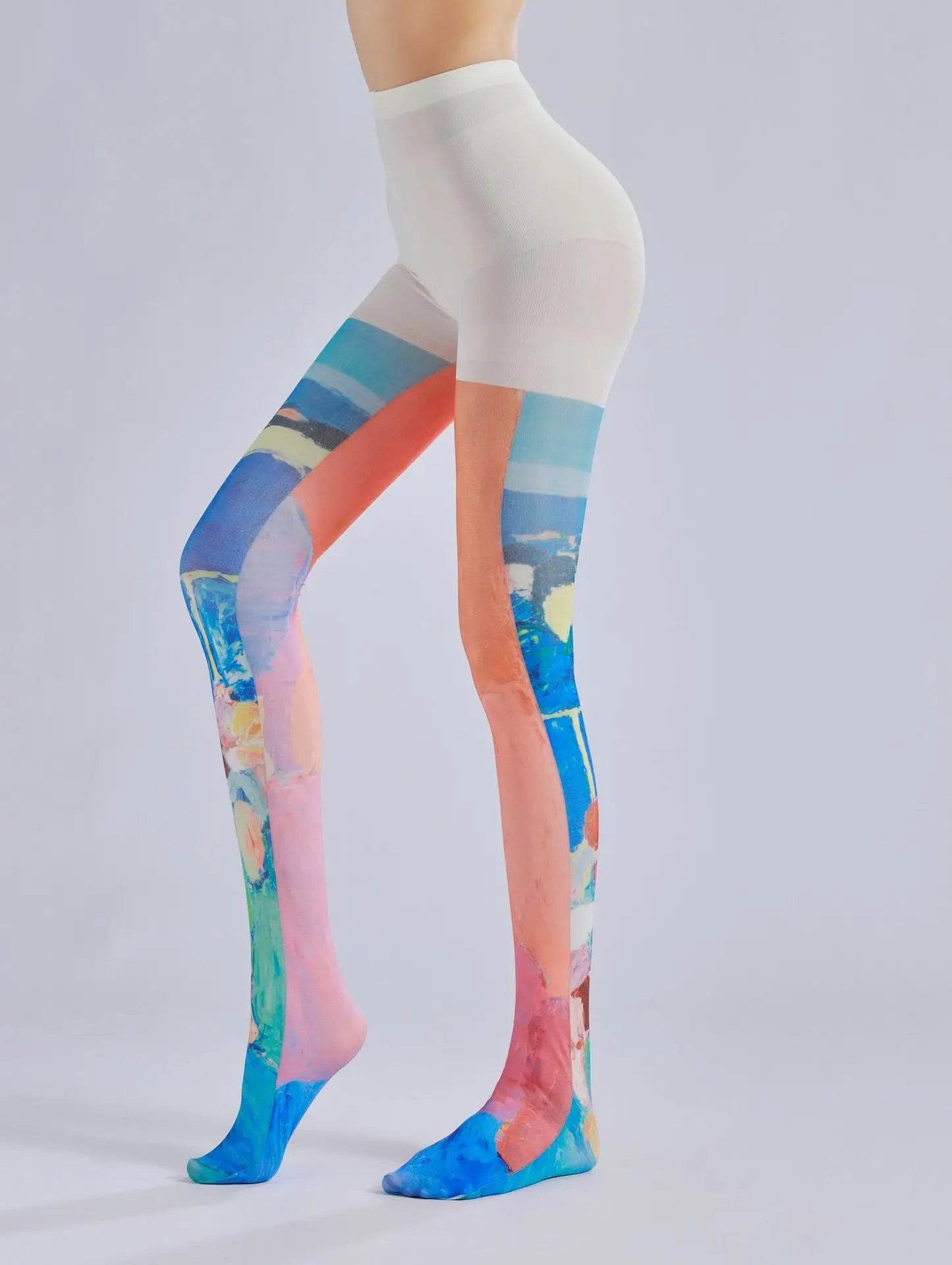Small group patterned pantyhose with colorful silk stockings - IntuitiveEncBoutique