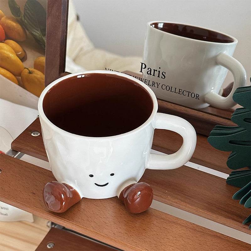 Kawaii hand - pinch feet ceramic coffee cup. High - aesthetic, great for home/dorm. Ideal gift, doubles as mark cup. - IntuitiveEncBoutique